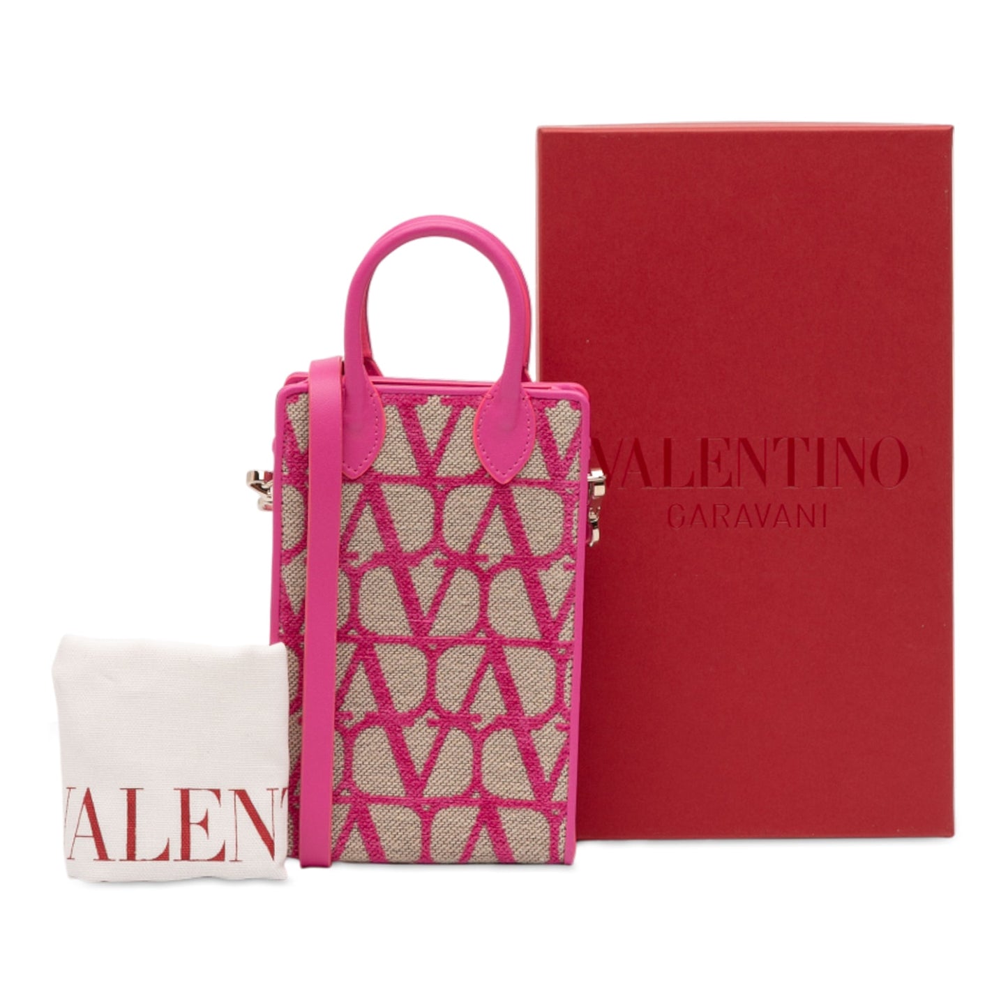 Valentino Leather Trimmed Toile Iconographe Satchel