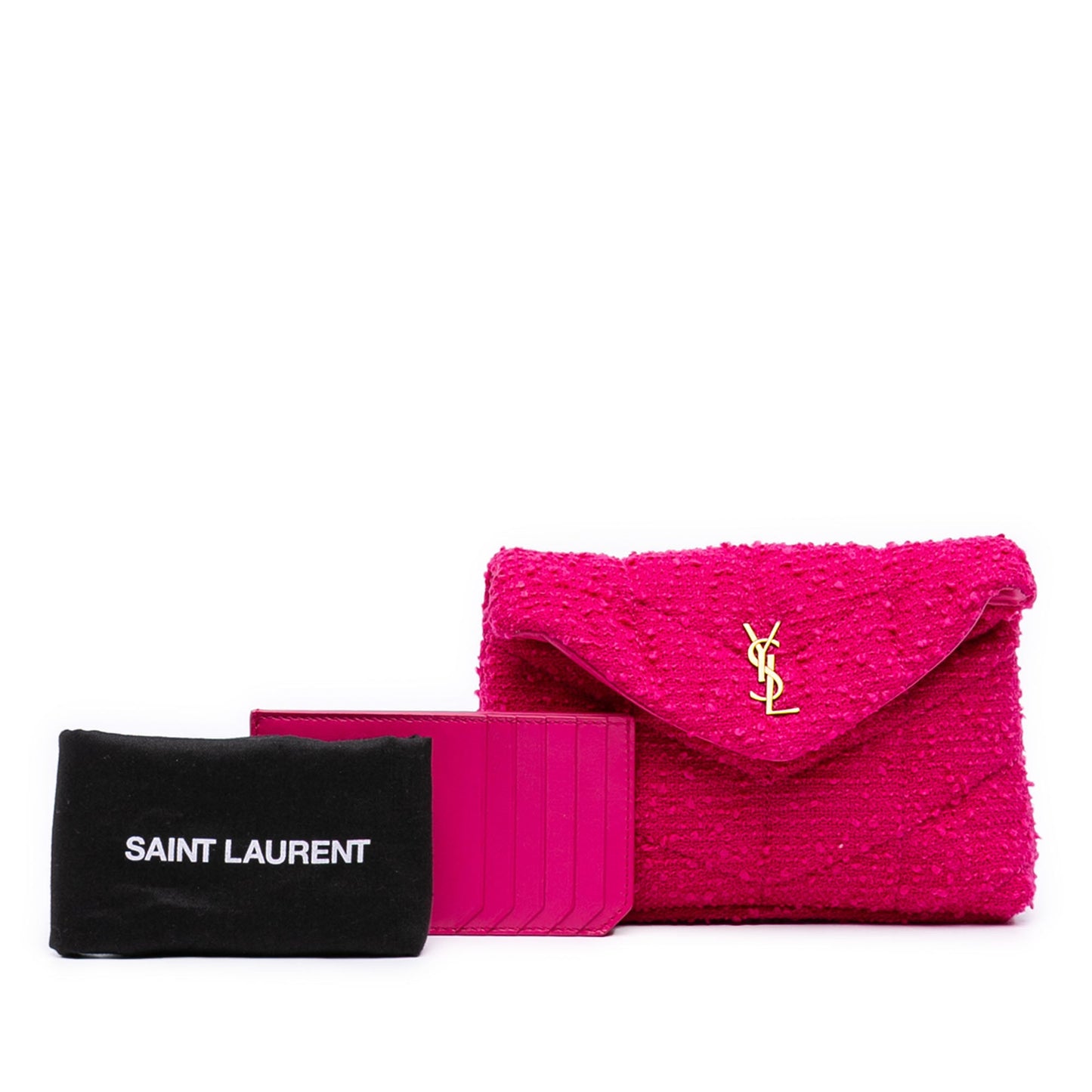 Saint Laurent Toy Matelasse Boucle Tweed Monogram LouLou Puffer Crossbody
