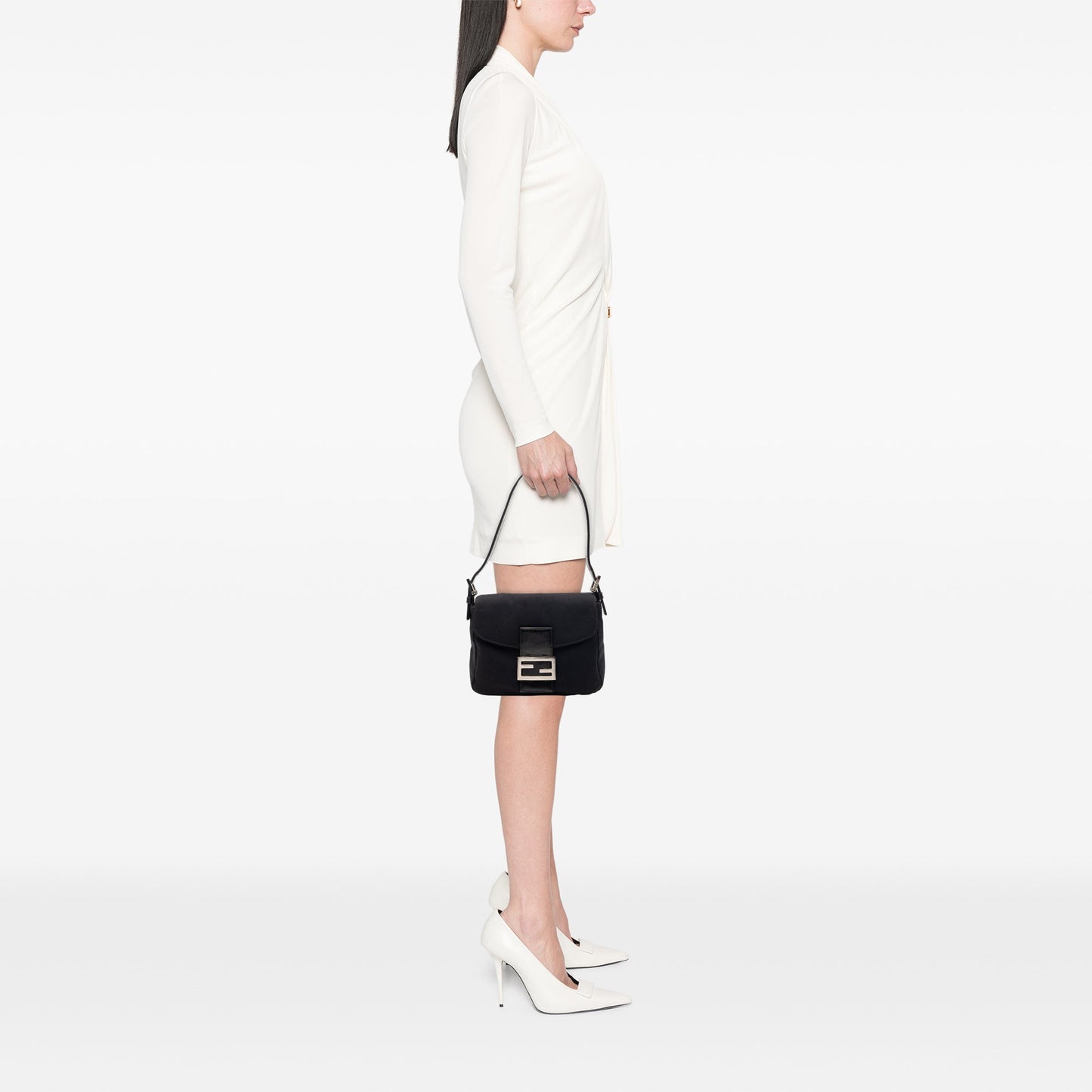 Fendi Cotton Flap Shoulder Bag