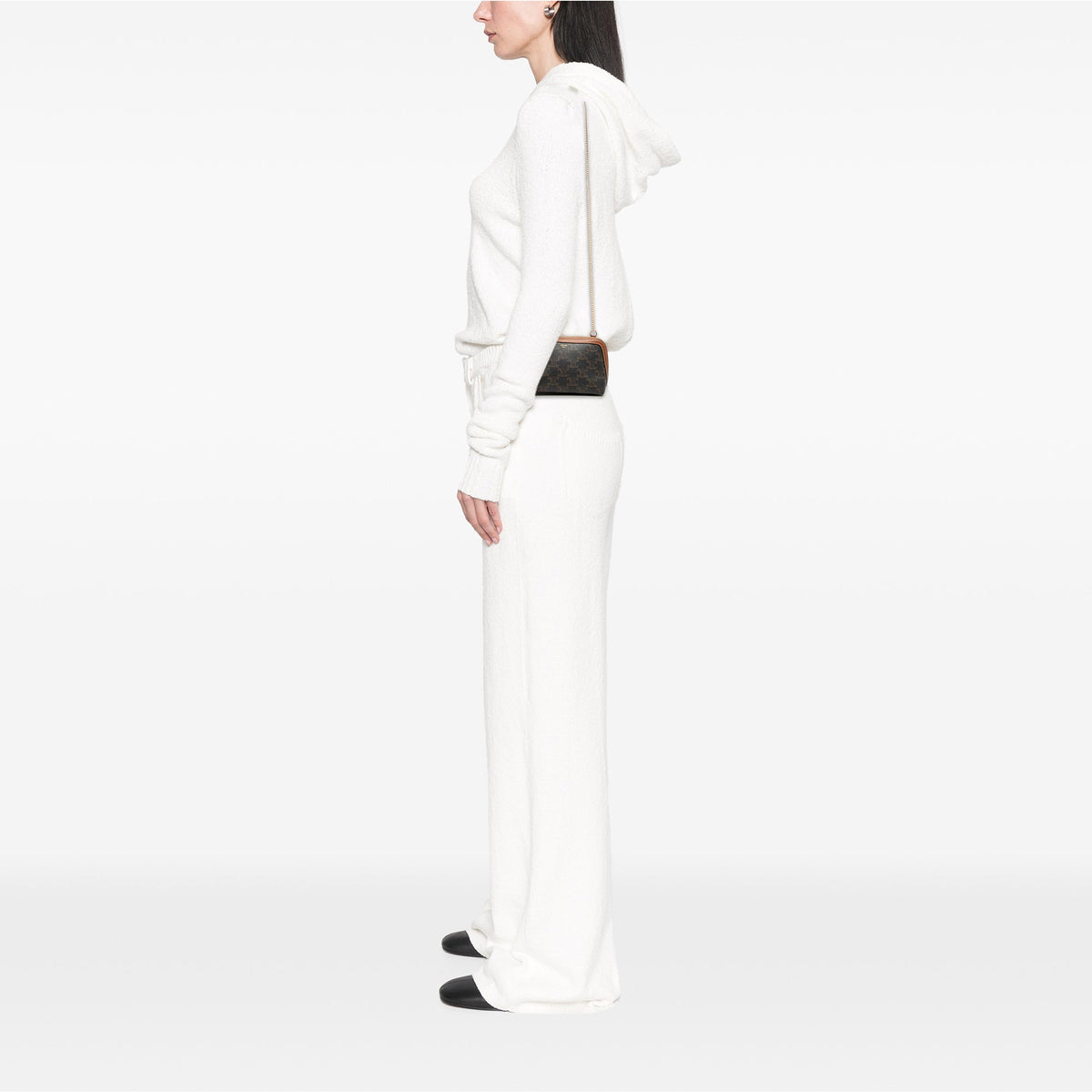 Celine Triomphe Coated Canvas Clutch On Chain