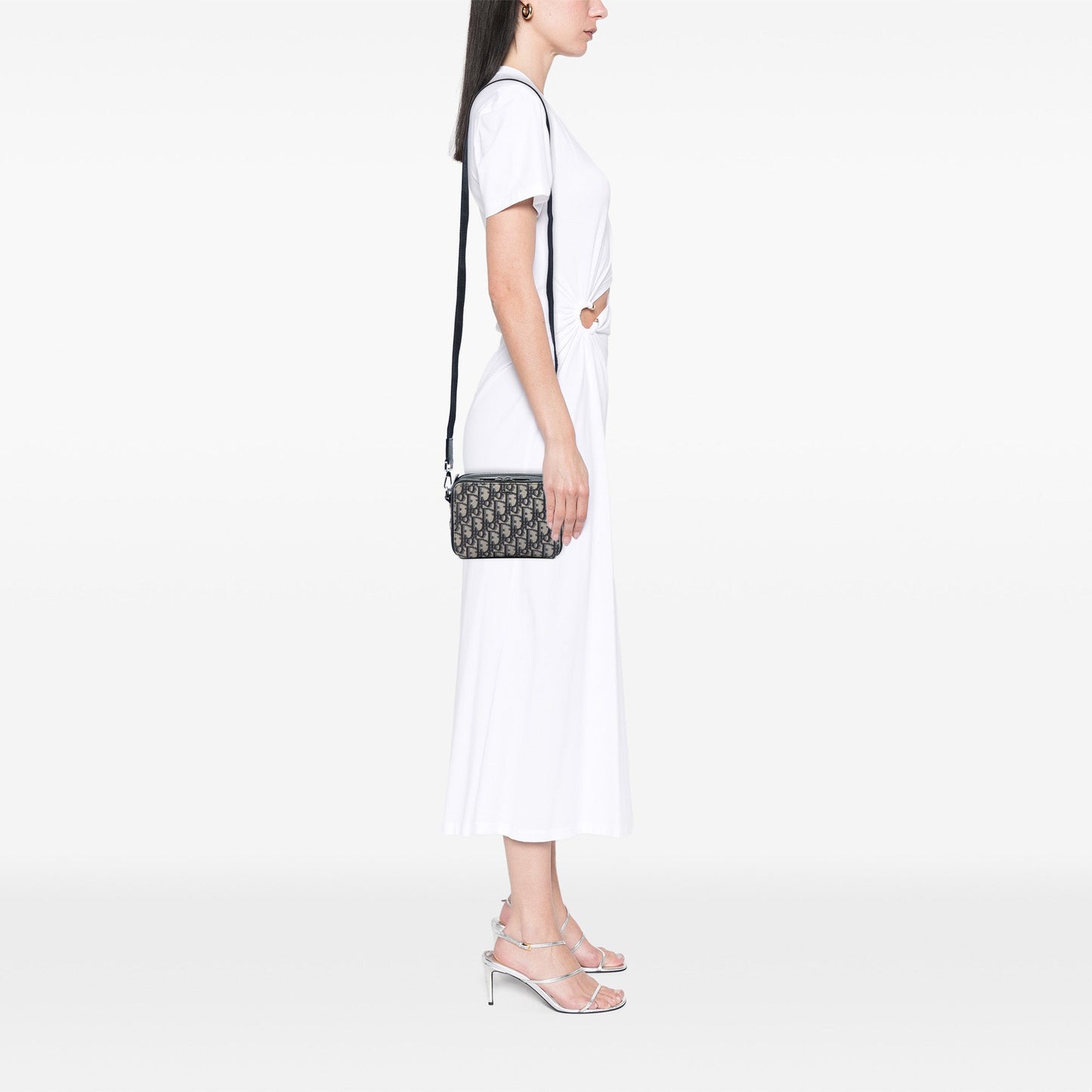 Dior Oblique Canvas Zipped Pouch with Strap
