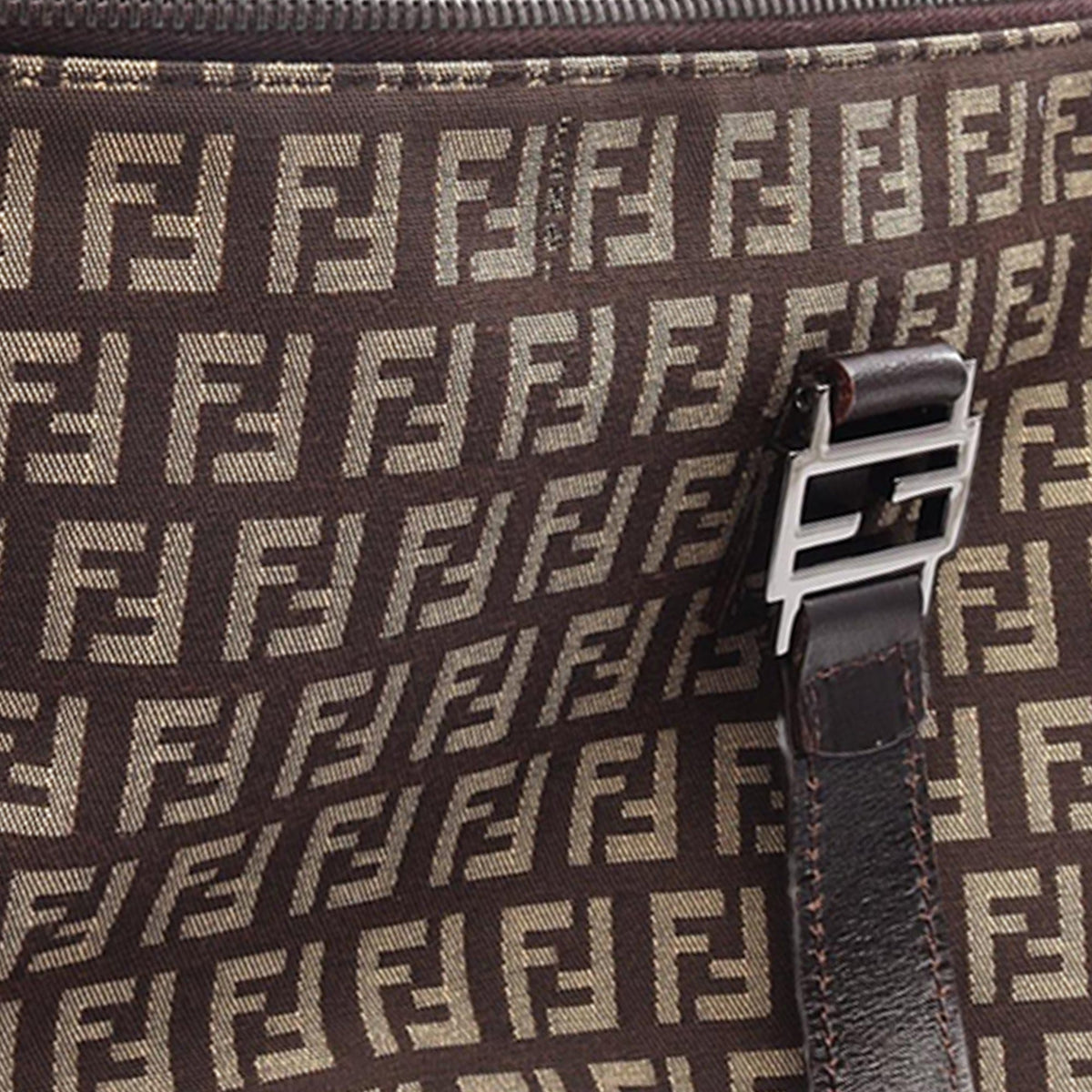 Fendi Zucchino Canvas Tote — Brown