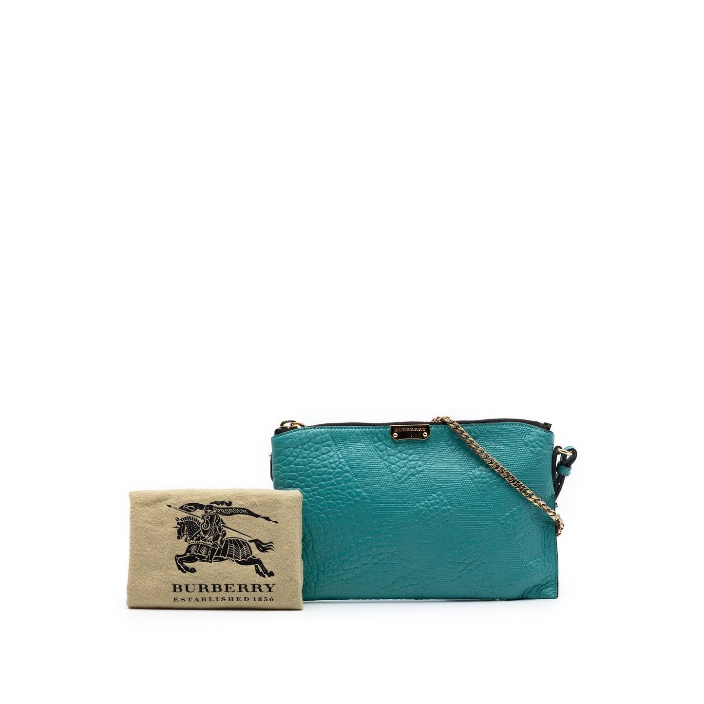 Burberry Grain Check Embossed Leather Peyton Crossbody