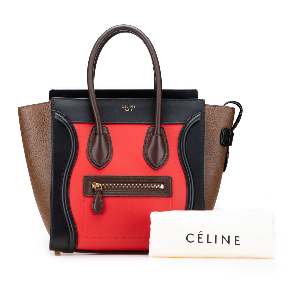 Celine Micro Tricolor Leather Luggage Tote