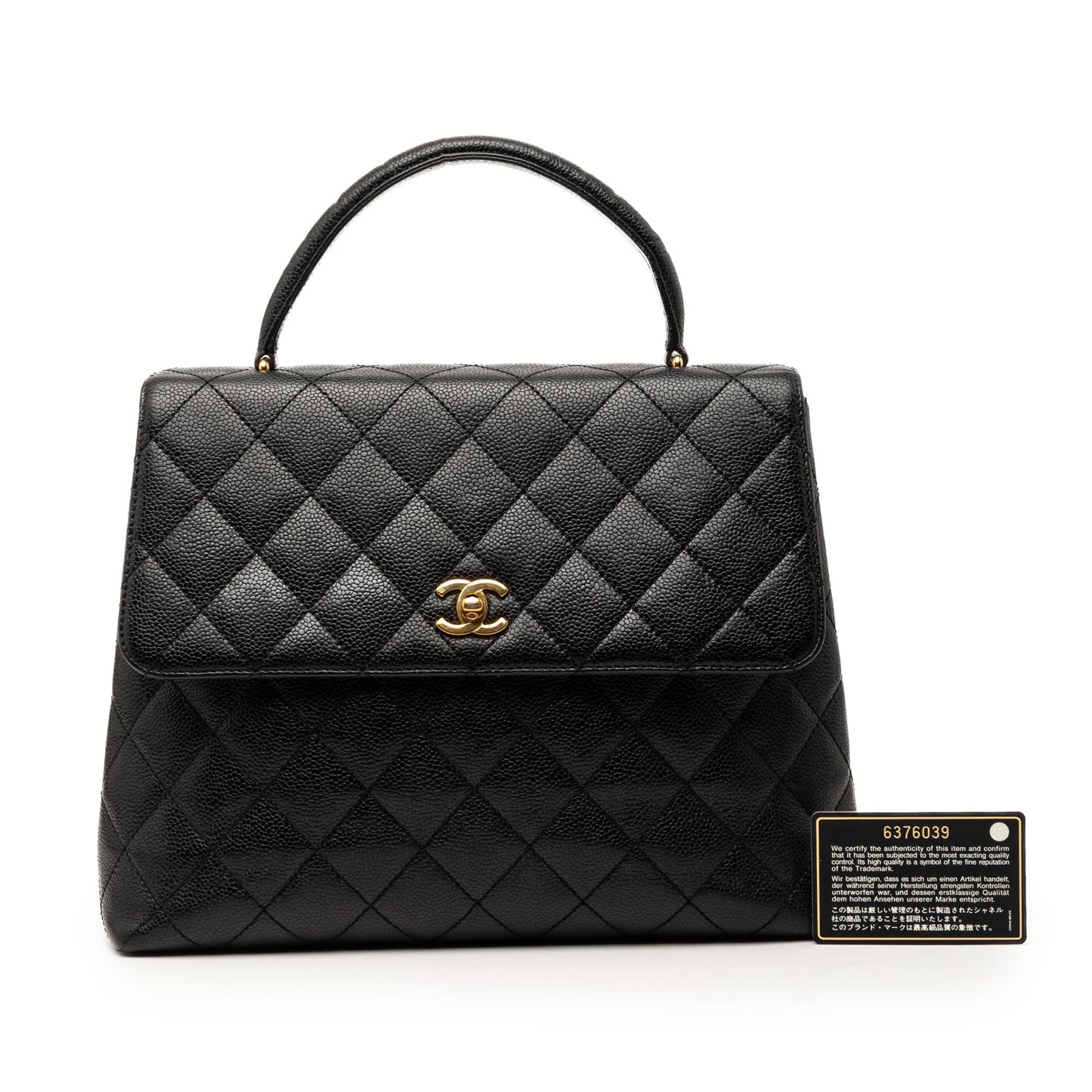Chanel CC Quilted Caviar Kelly Top Handle Bag