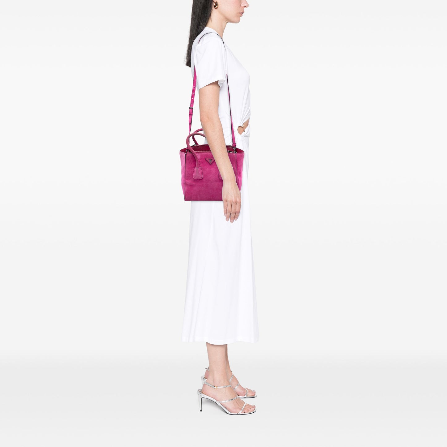 Prada Small Scamosciato Twin Pocket Satchel