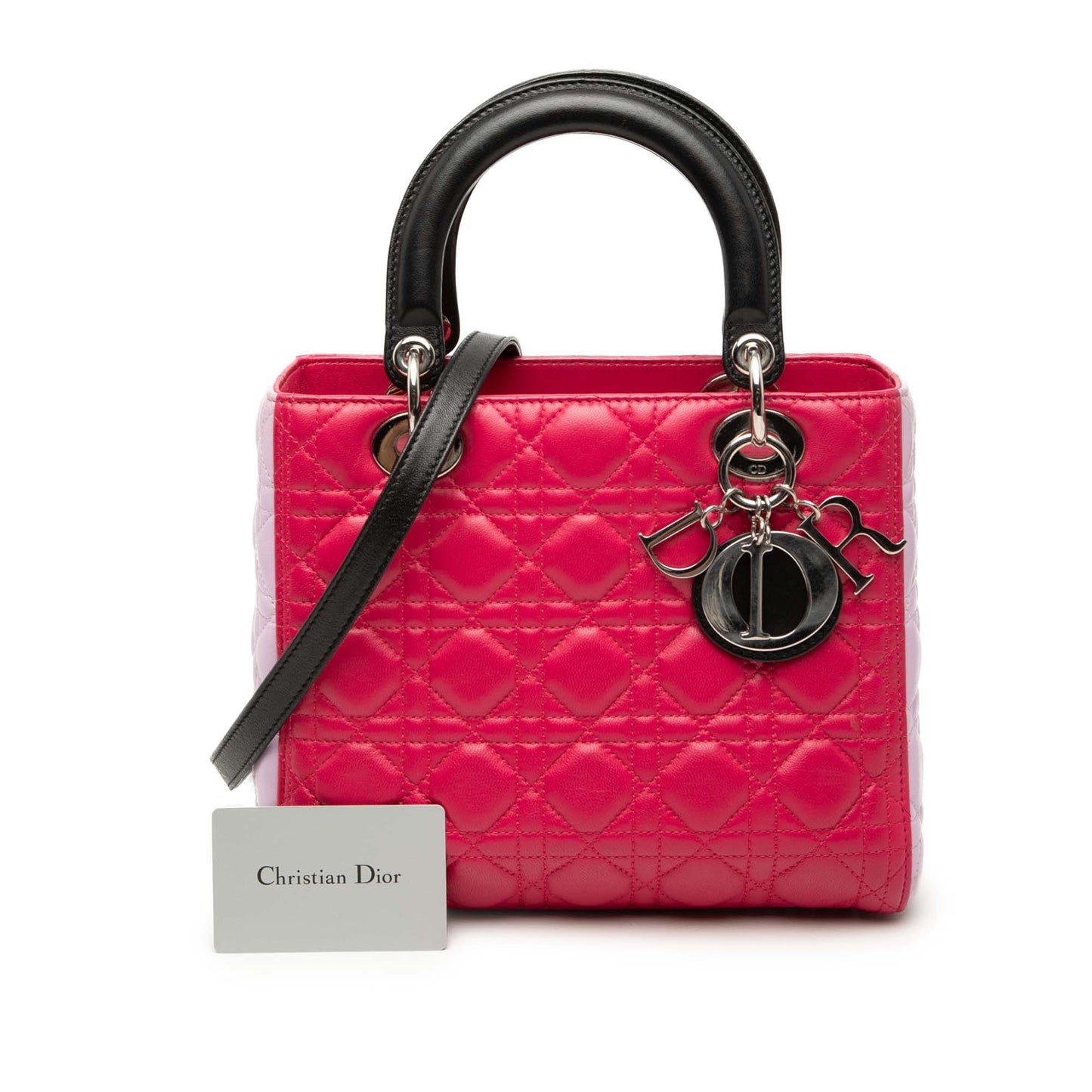 Dior Medium Tricolor Lambskin Cannage Lady Dior