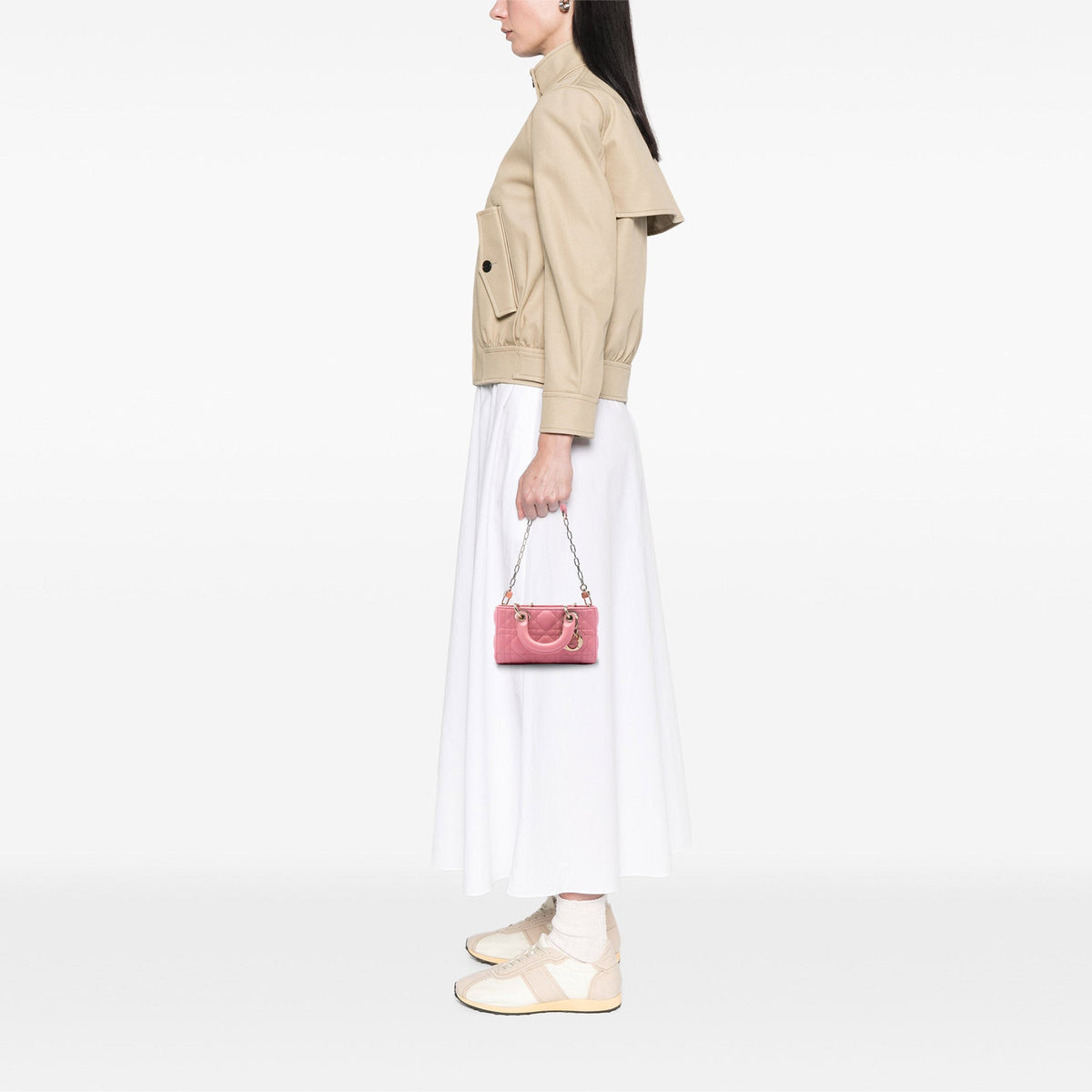 Dior Micro Lambskin Cannage Lady D Joy — Pink