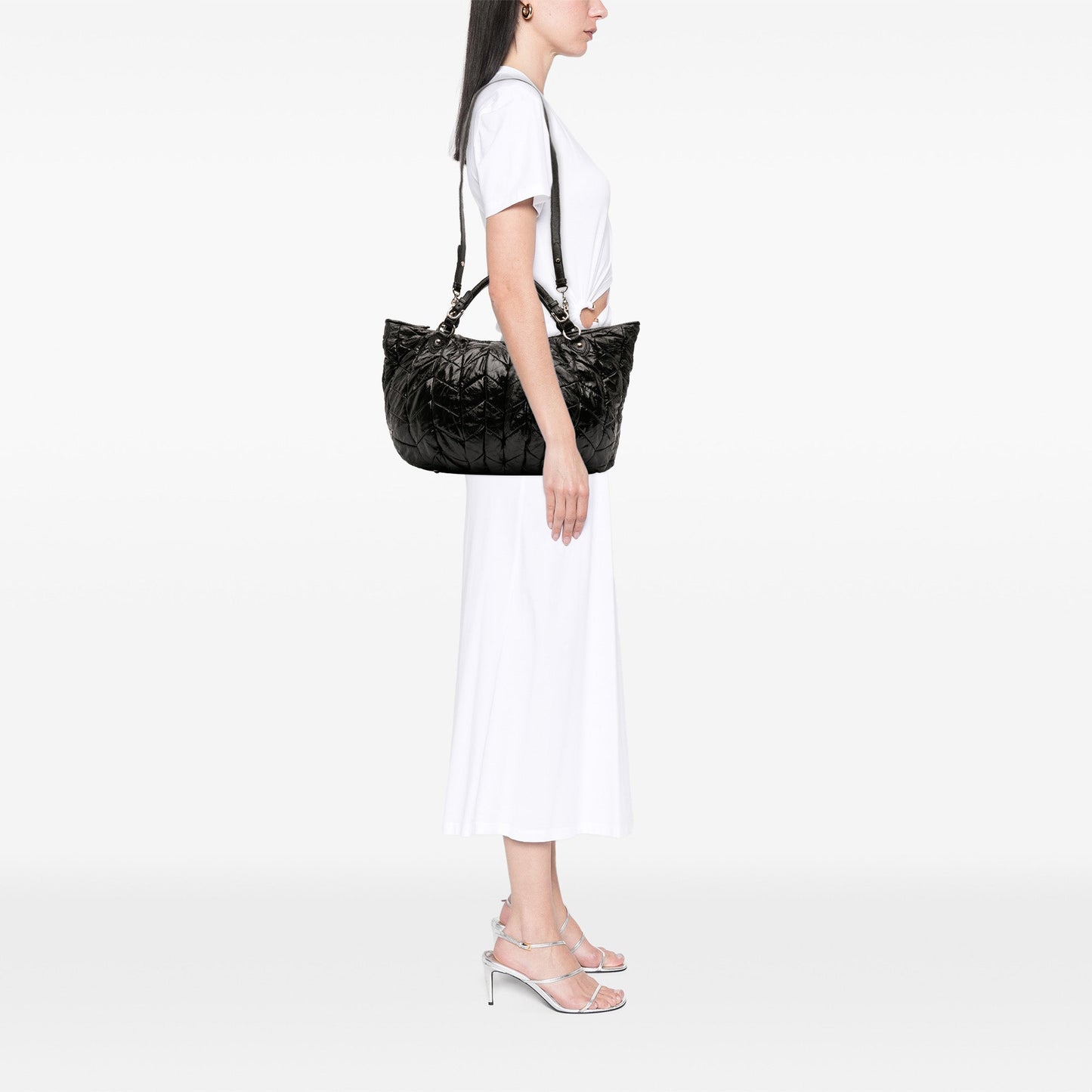 Miu Miu Quilted Patent Leather Hobo
