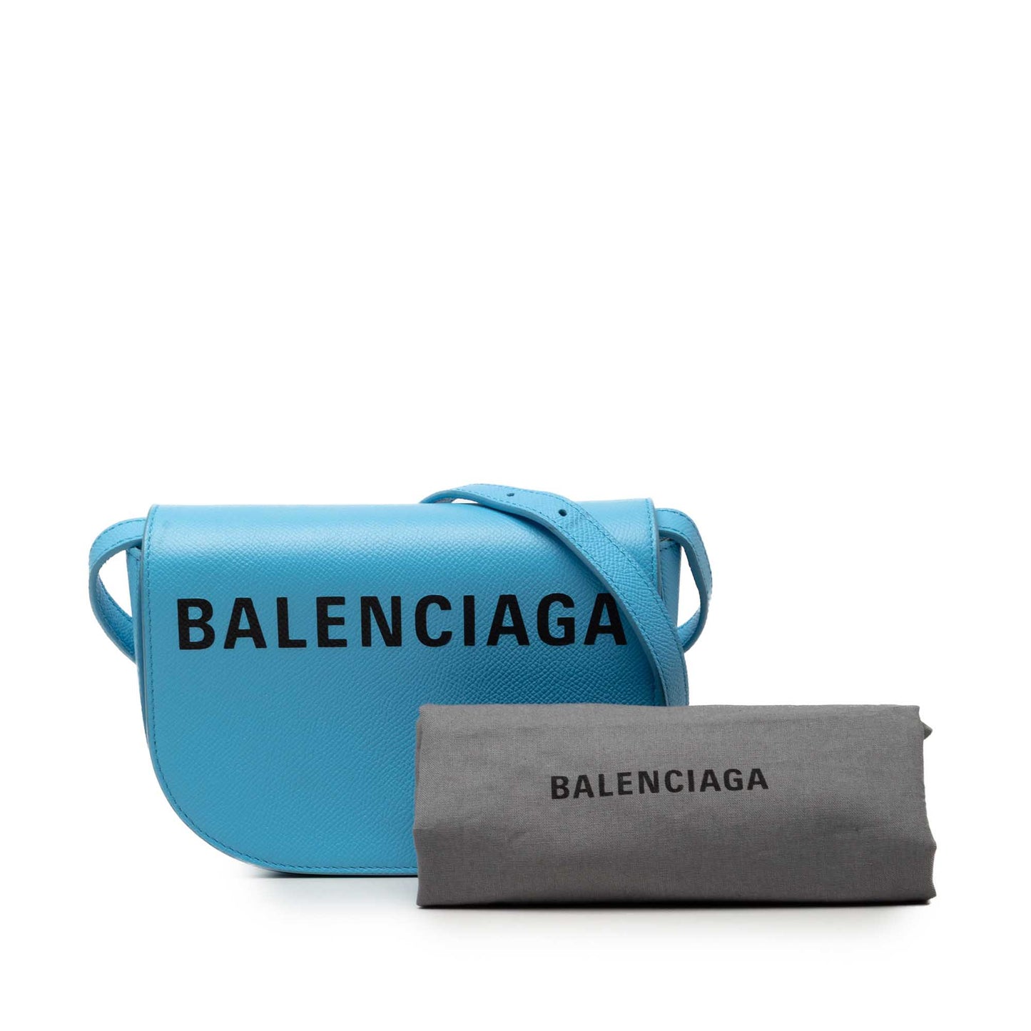 Balenciaga Grained Calfskin Logo Ville Day Crossbody XS