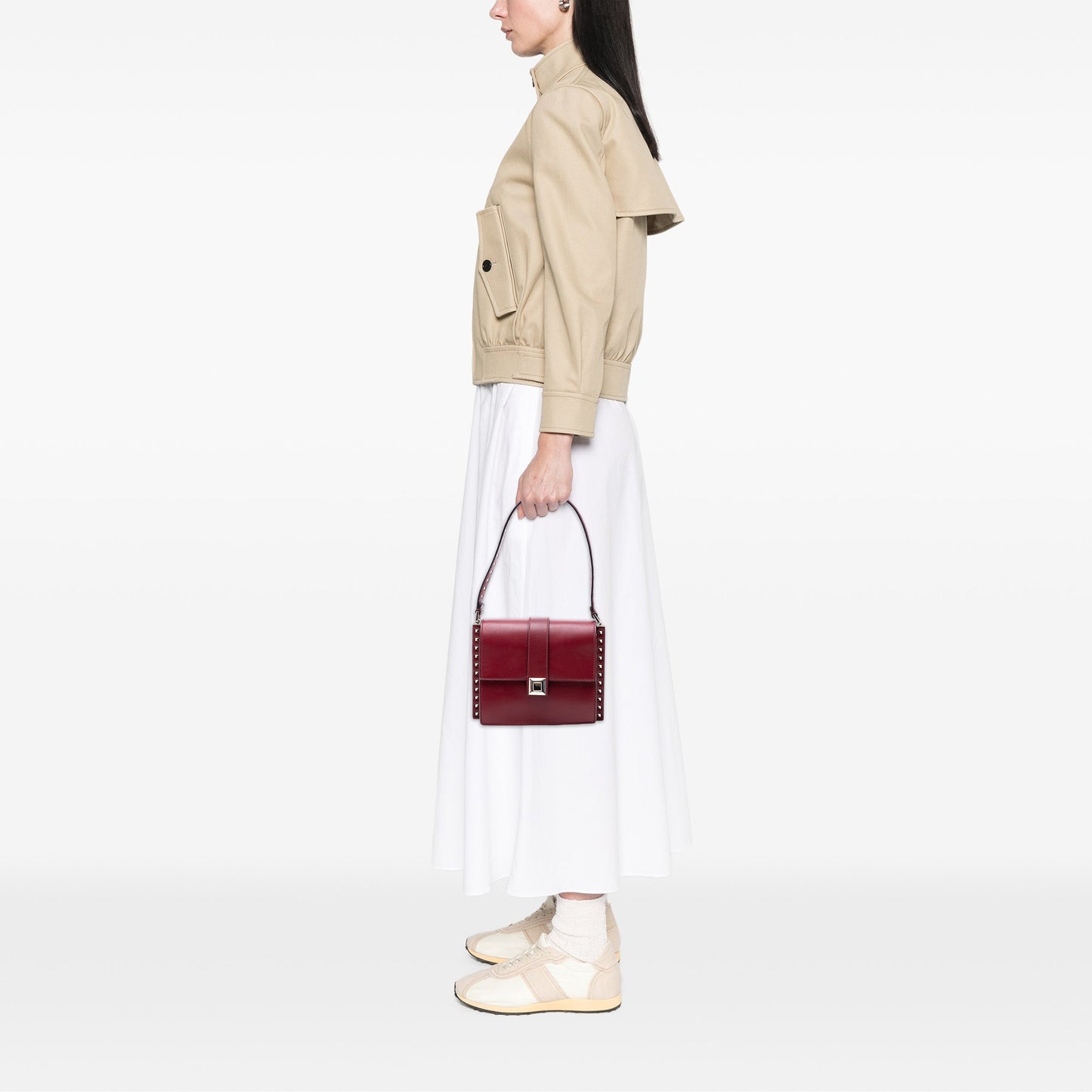 Valentino Leather Rockstud Flap Shoulder Bag