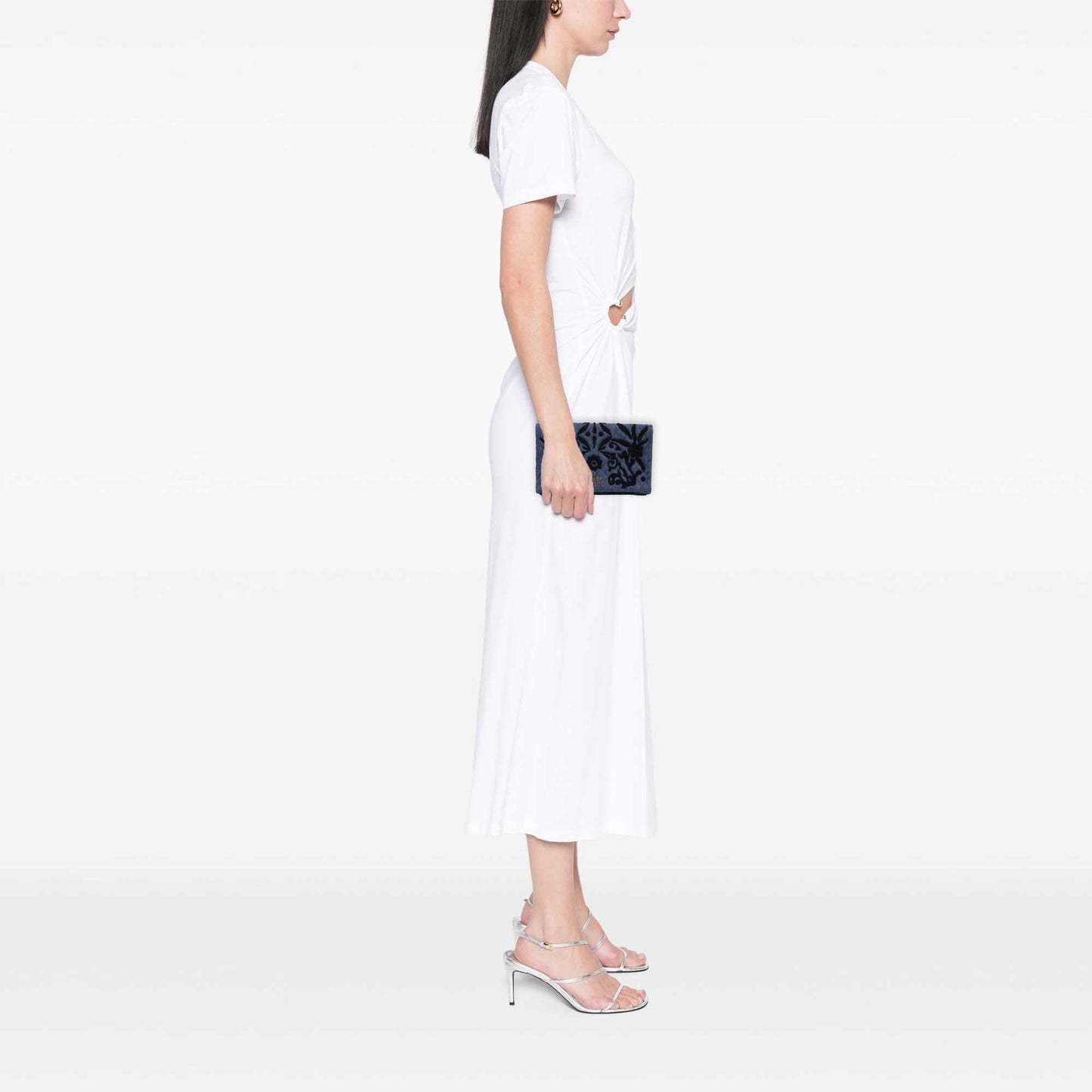 Prada Embroidered Denim Impunto Clutch
