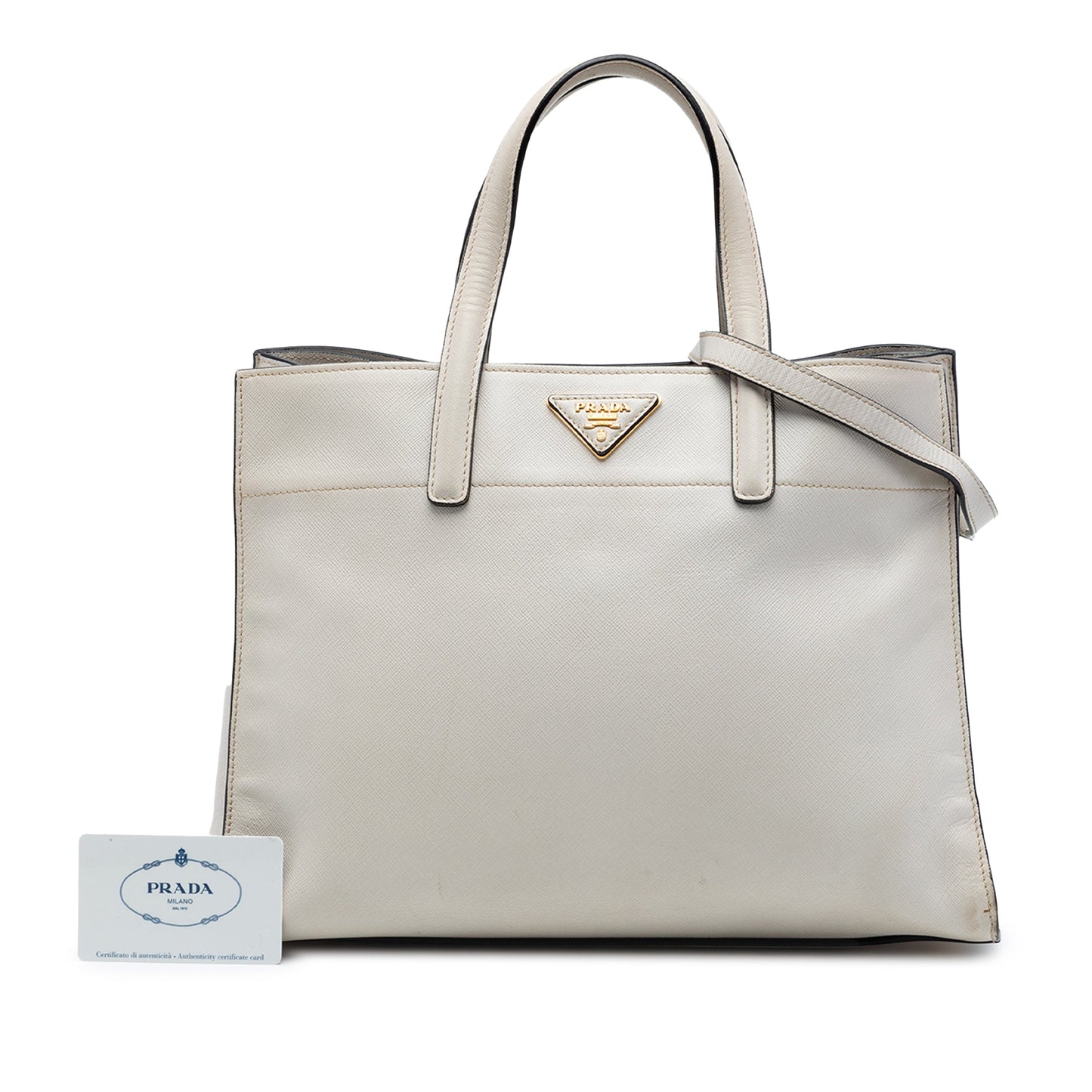 Prada Saffiano Soft Triple Pocket Tote