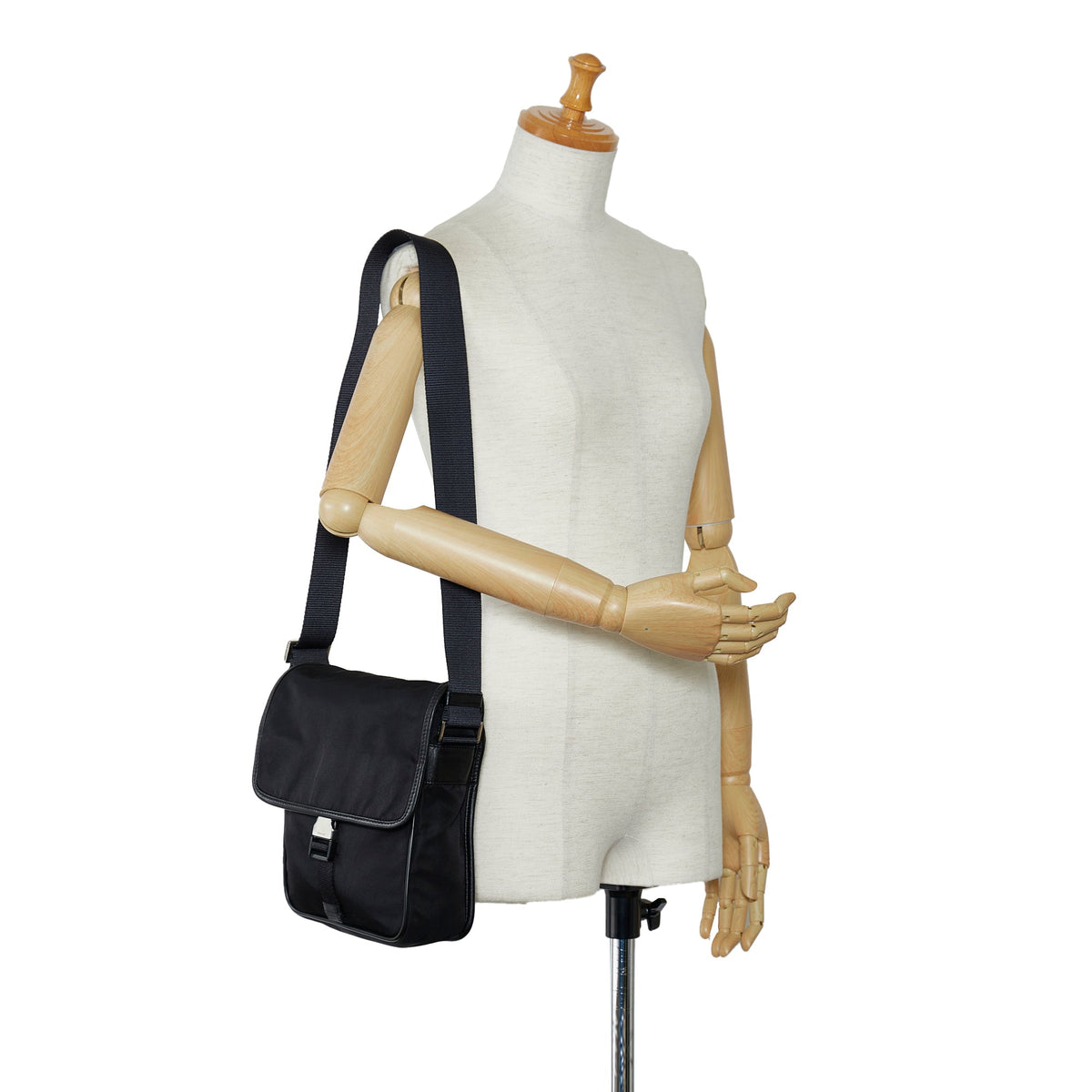 Prada Tessuto Buckle Messenger Bag
