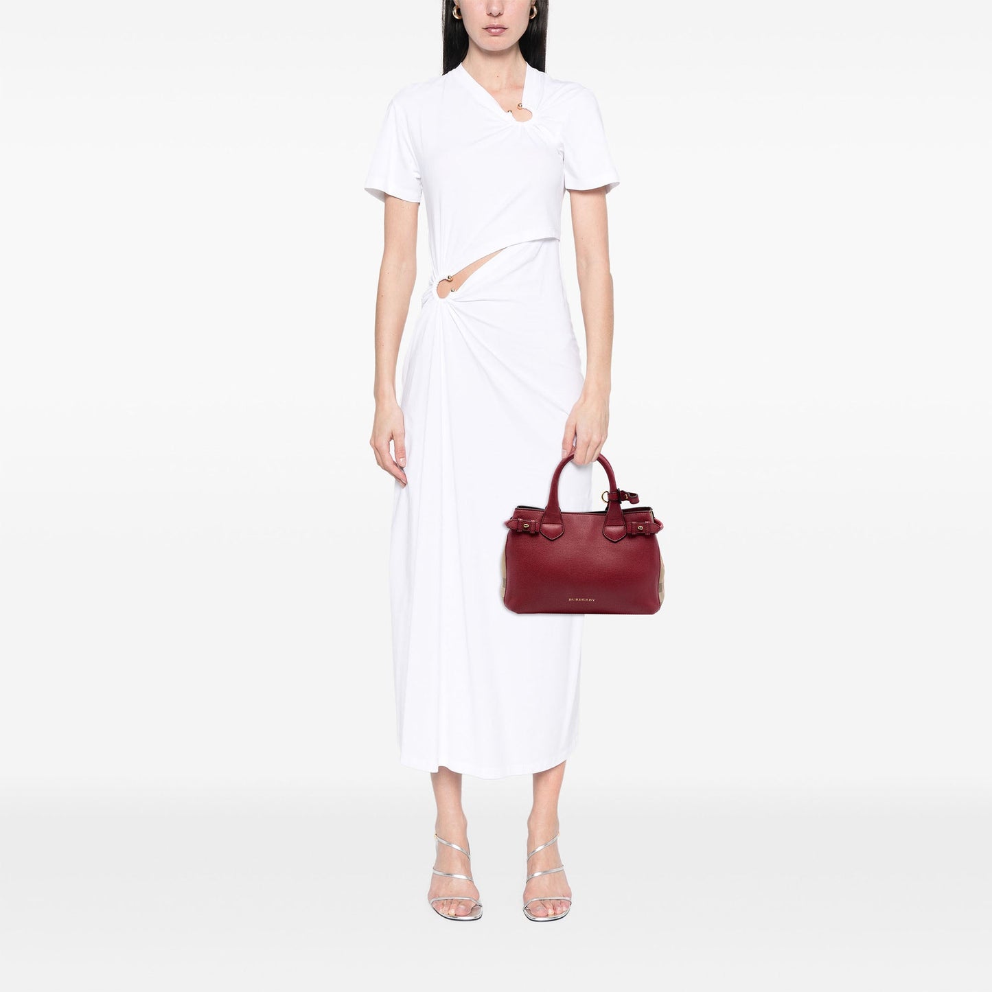 Burberry Small Grainy Calfskin and House Check Banner Satchel