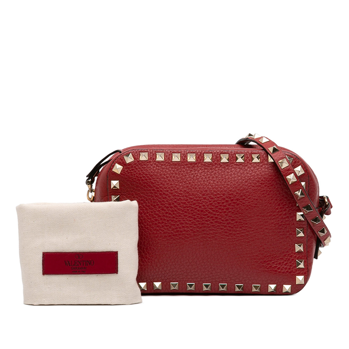 Valentino Grainy Calfskin Rockstud Camera Bag