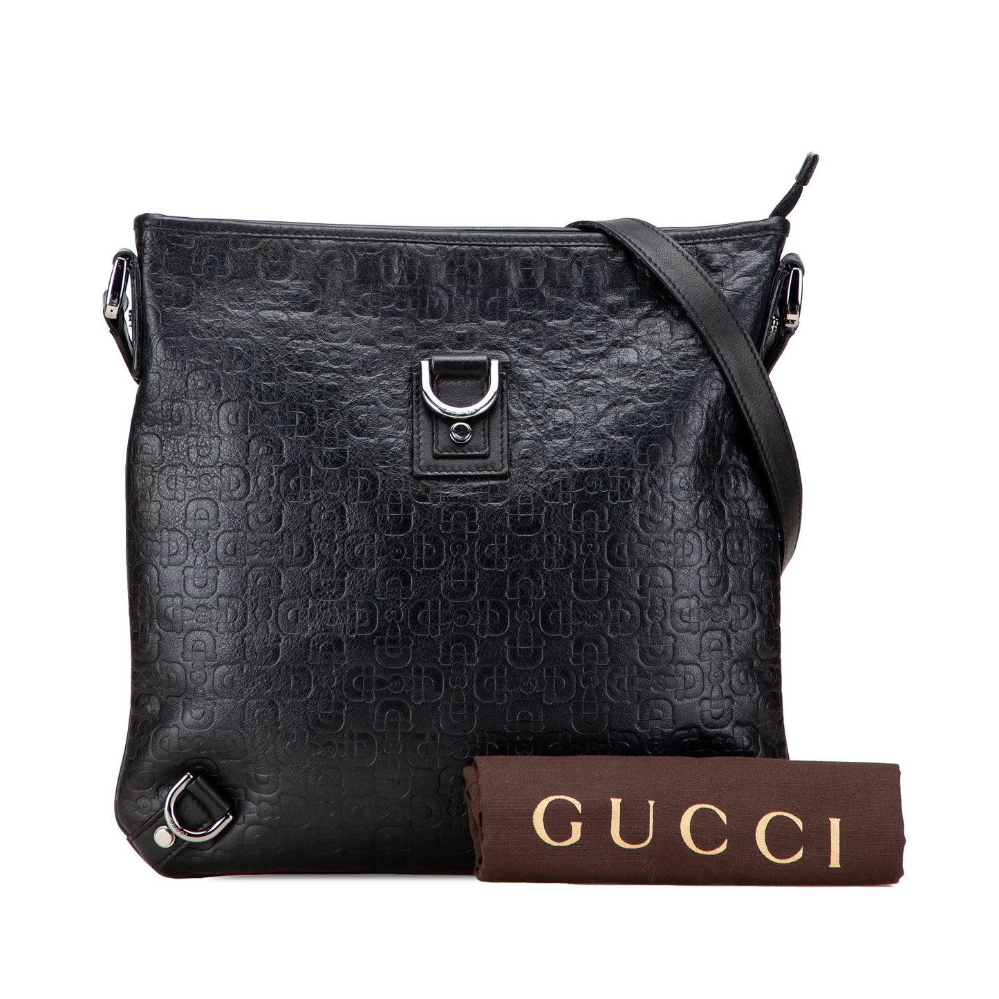 Gucci Horsebit Embossed Leather Abbey D Ring Crossbody