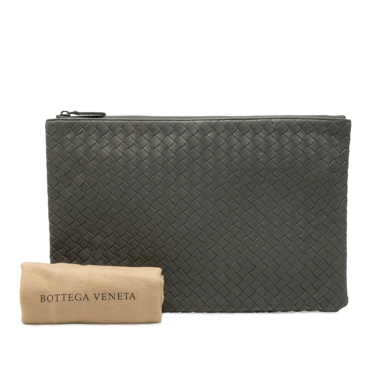 Bottega Veneta Nappa Intrecciato Zip Clutch