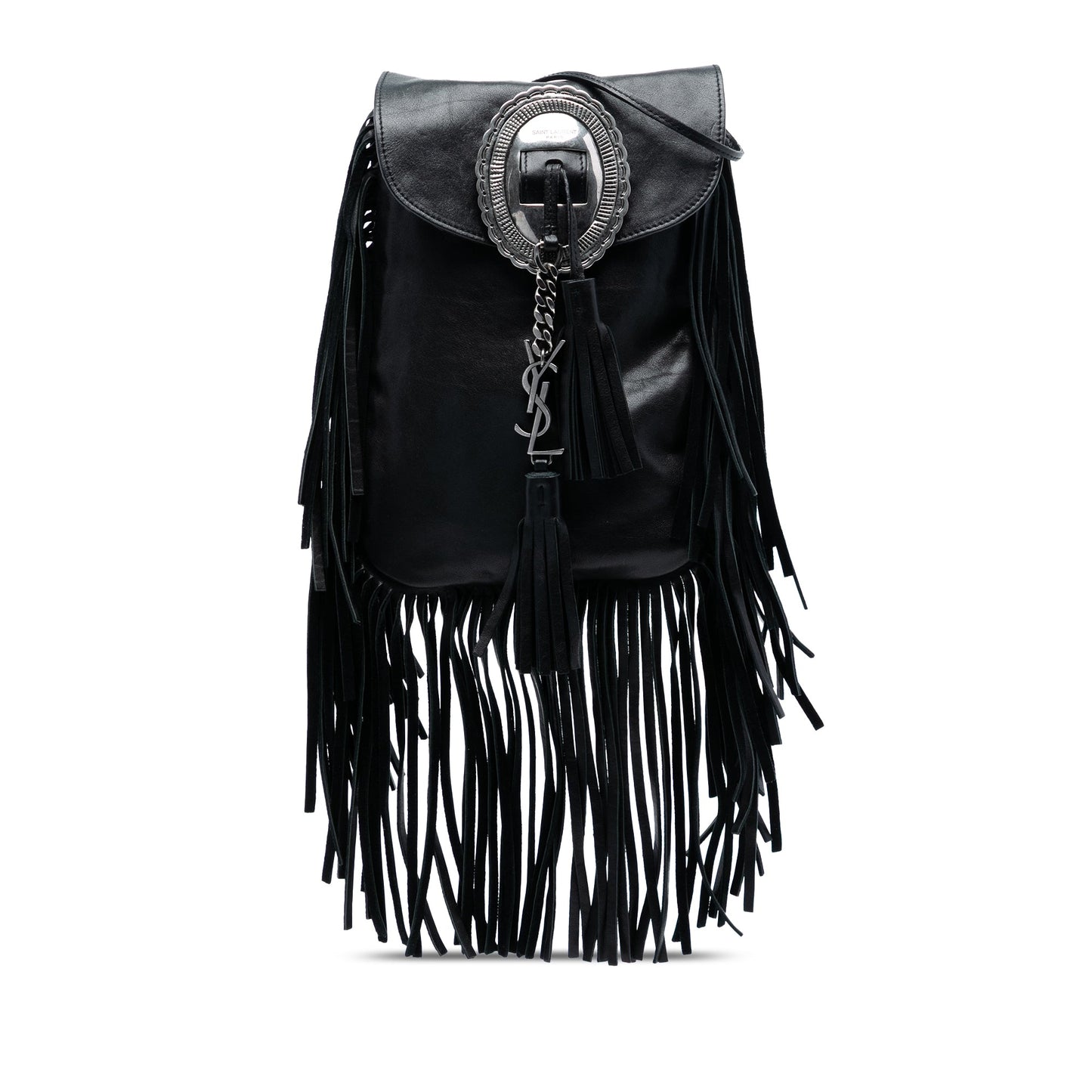 Saint Laurent Leather Anita Fringed Crossbody