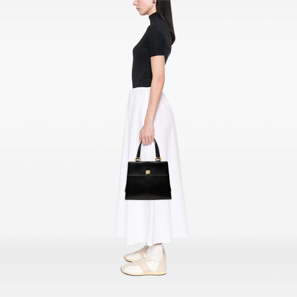 Saint Laurent Leather Handbag — Black