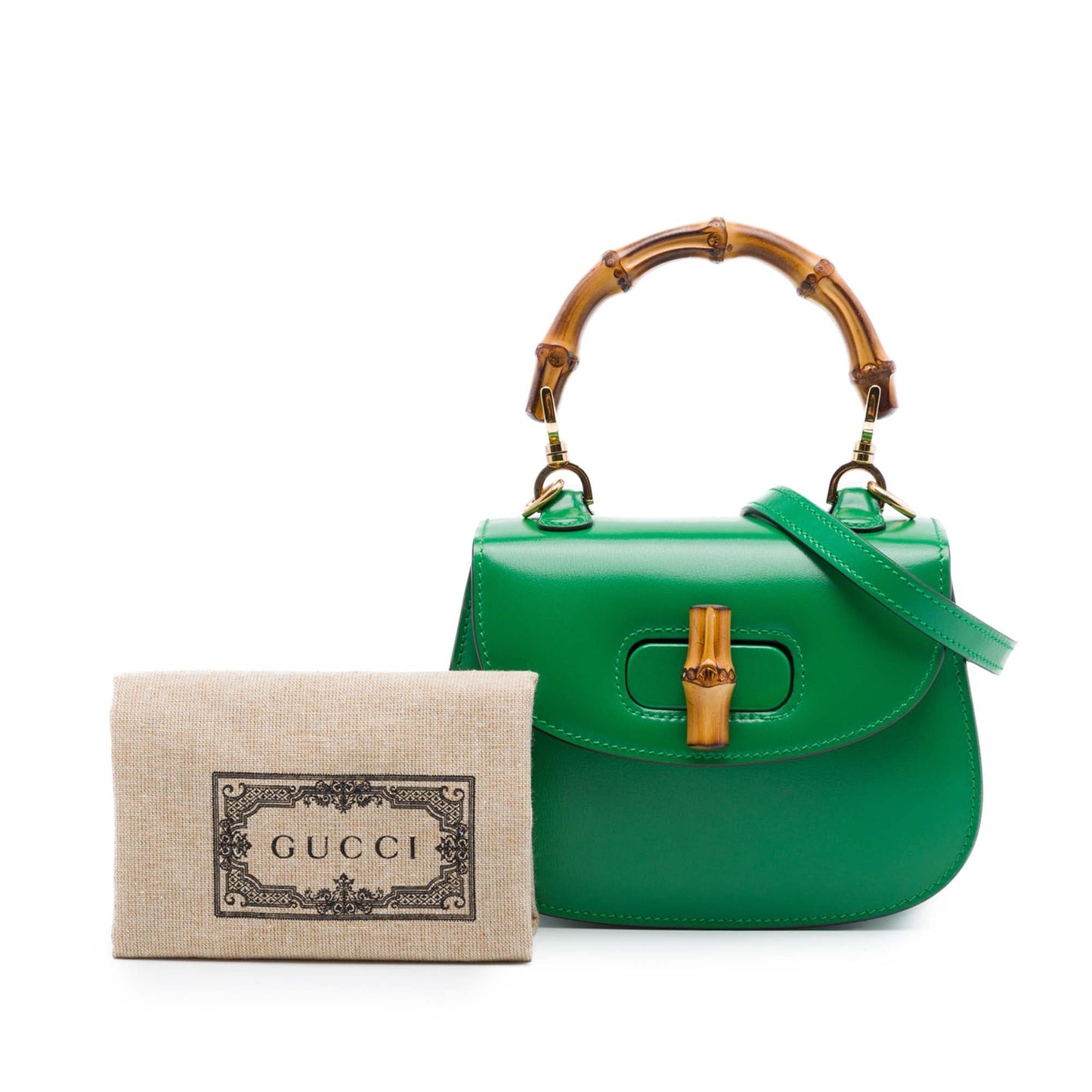 Gucci Mini Calfskin 1947 Bamboo Top Handle Bag