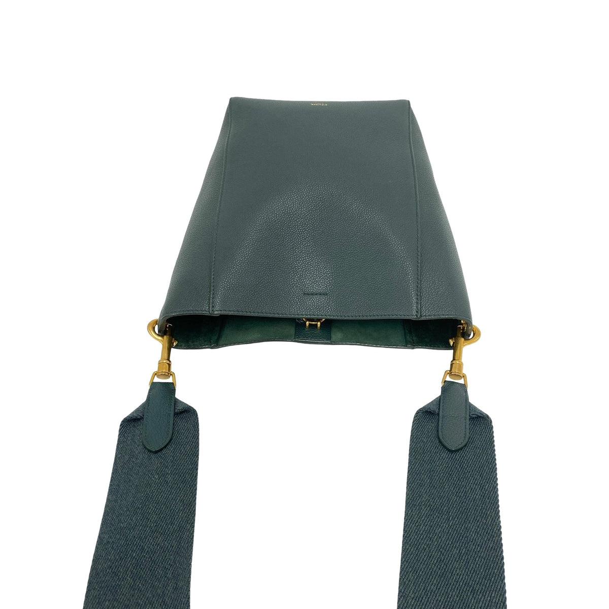Celine Small Soft Grained Calfskin Seau Sangle Bucket Bag — Green
