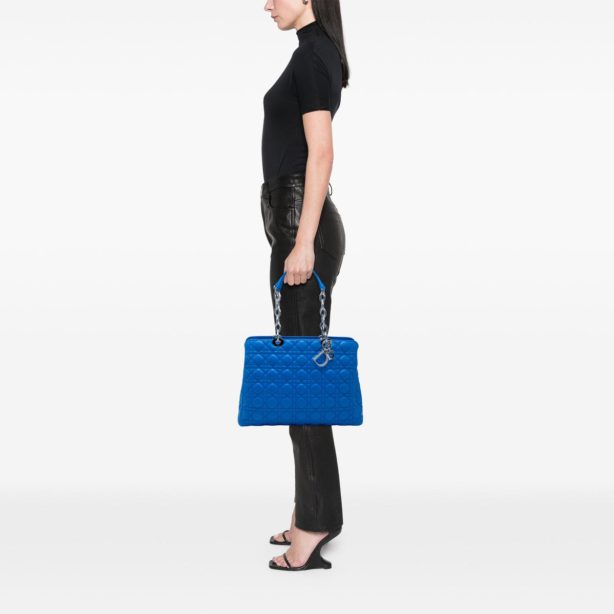 Dior Large Lambskin Cannage Soft Zipped Lady Dior Shopping Tote