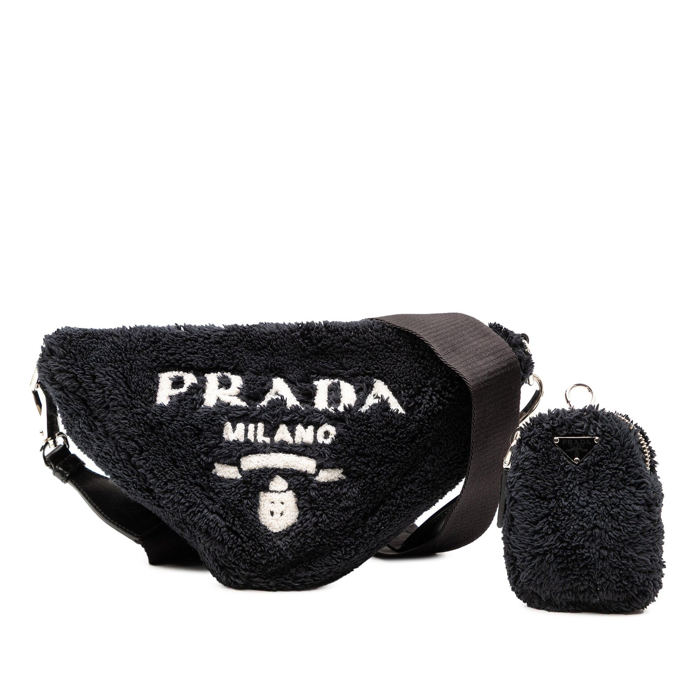 Prada Spugna Terry Cloth Triangle Logo Crossbody