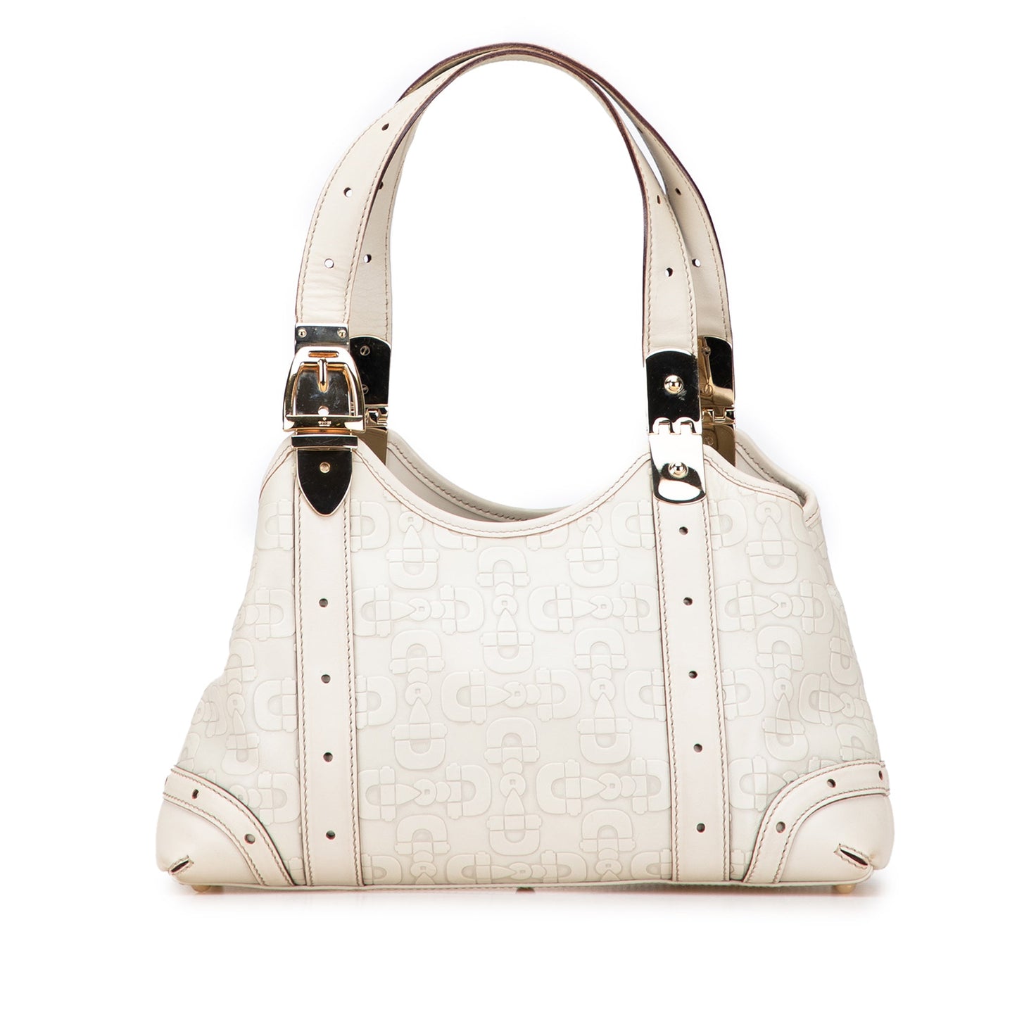 Gucci Horsebit Embossed Leather Shoulder Bag