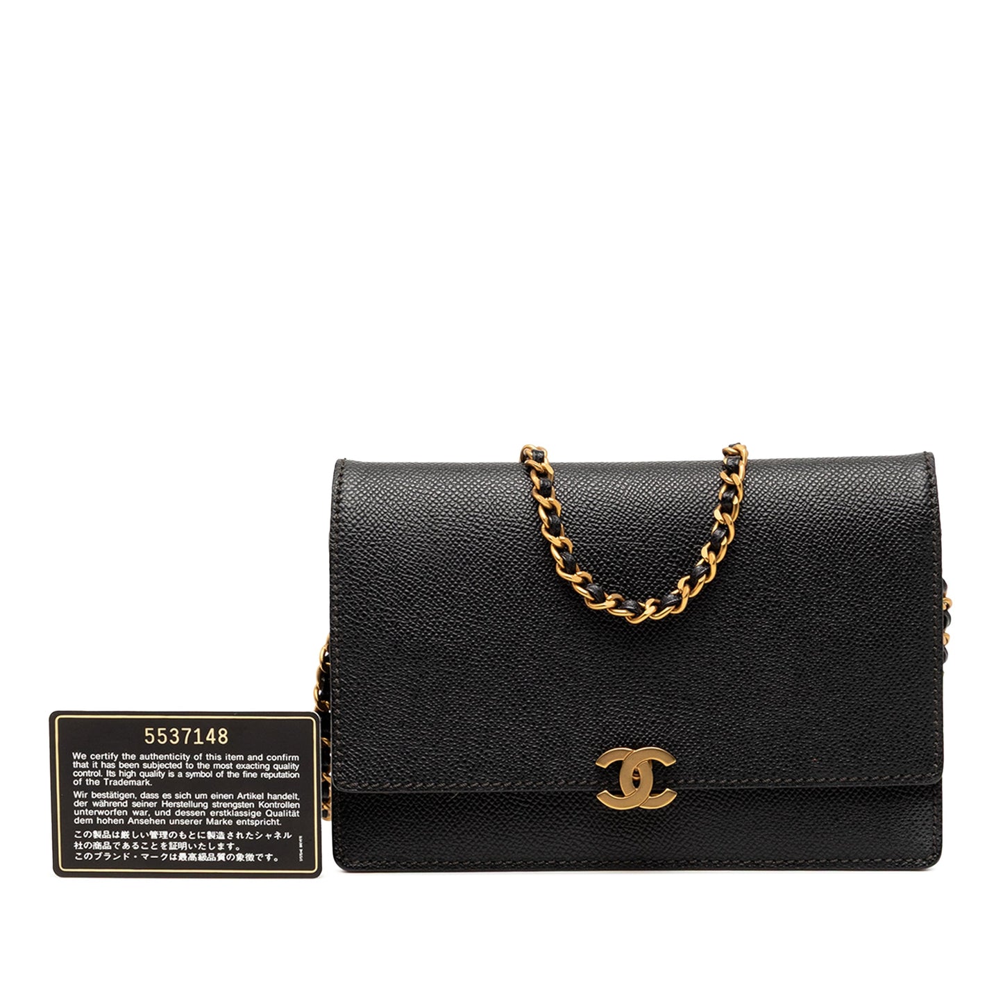 Chanel CC Grained Calfskin Wallet on Chain
