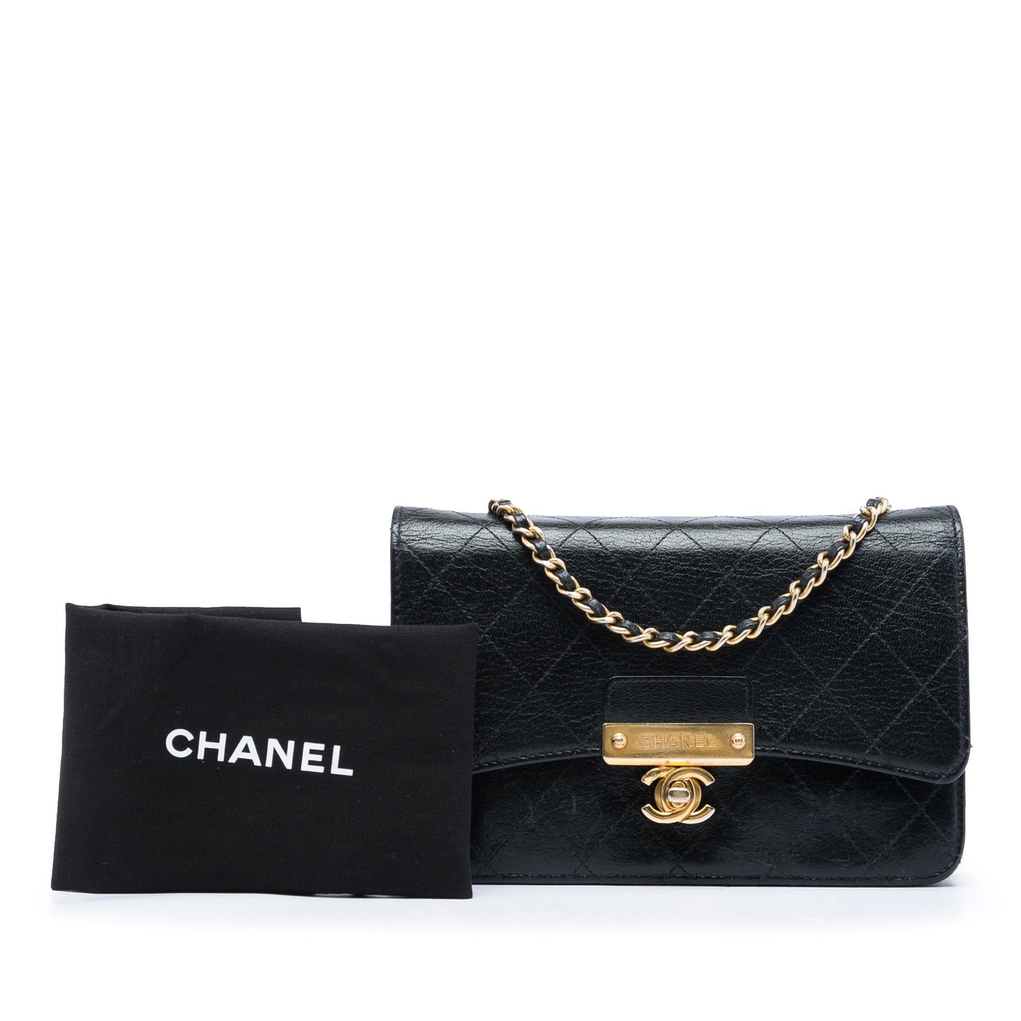 Chanel Stitched Goatskin Golden CC Wallet On Chain