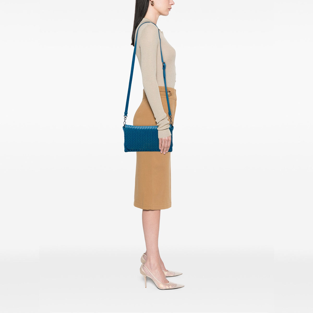 Bottega Veneta Nappa Intrecciato Flap Crossbody