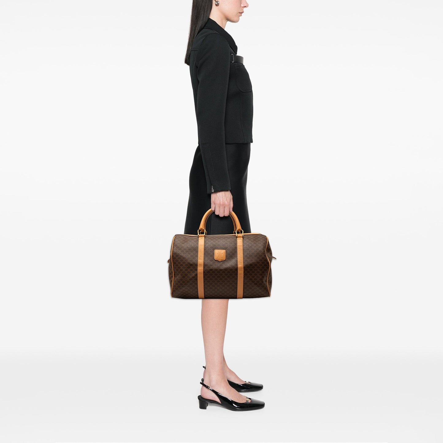 Celine Macadam Coated Canvas Boston Bag