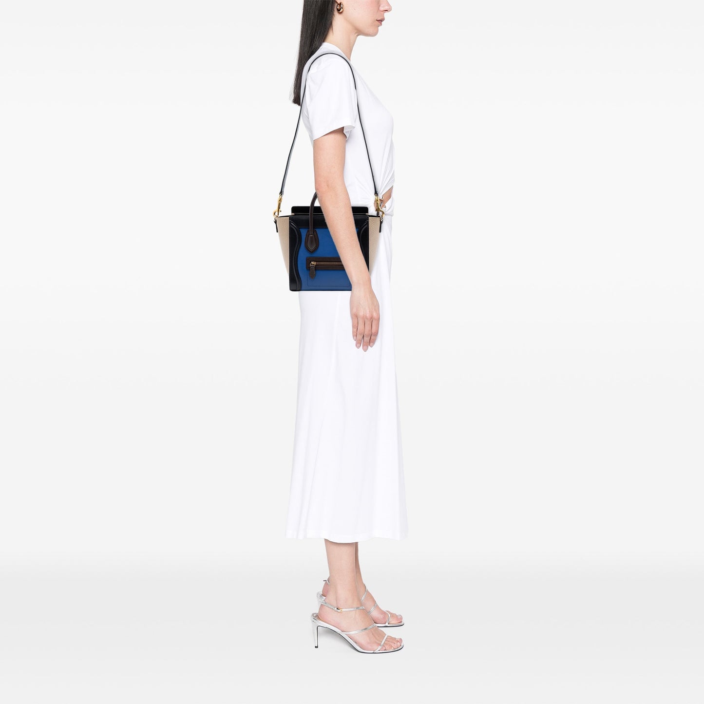 Celine Nano Tricolor Leather Luggage Tote