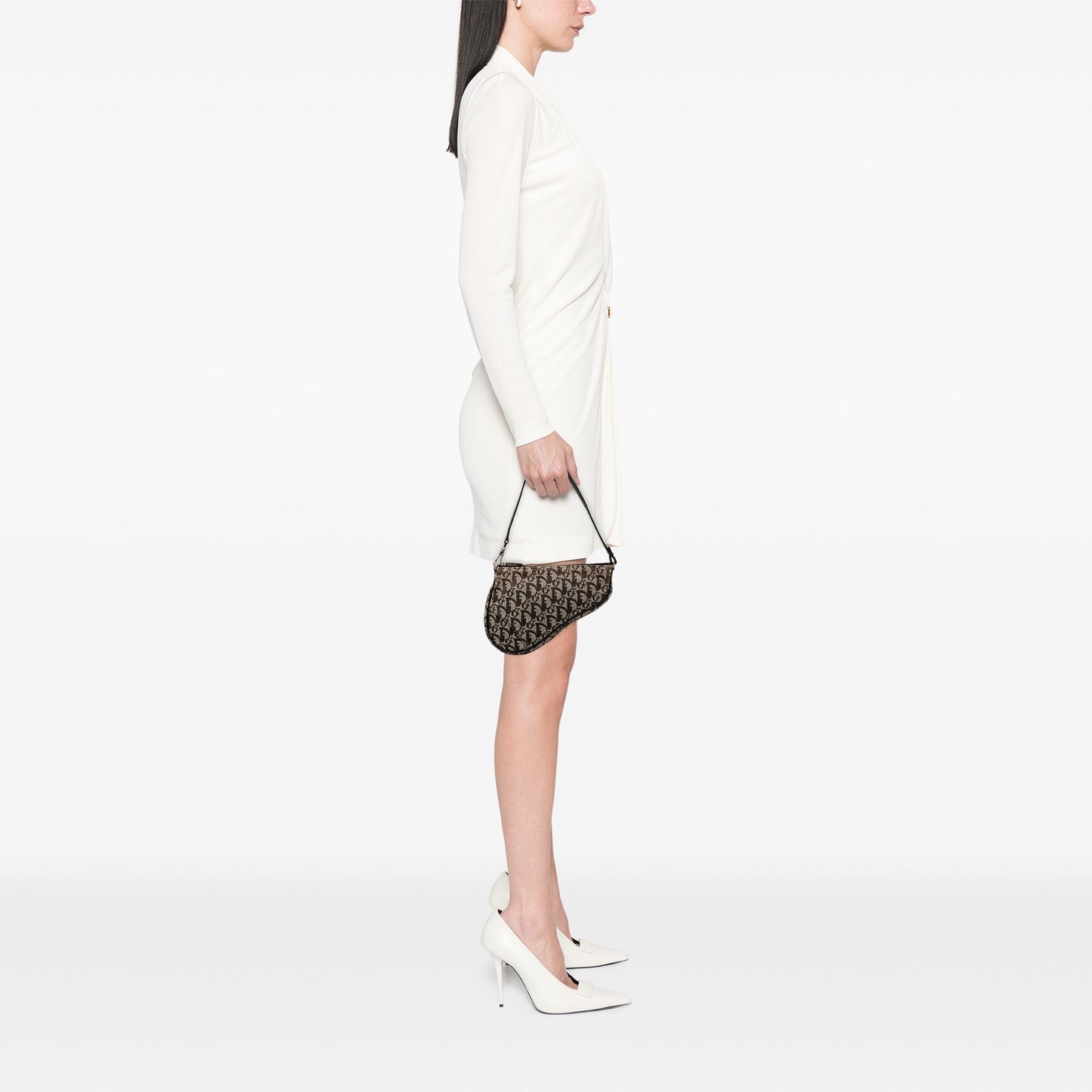 Dior Mini Diorissimo Canvas Saddle Pochette
