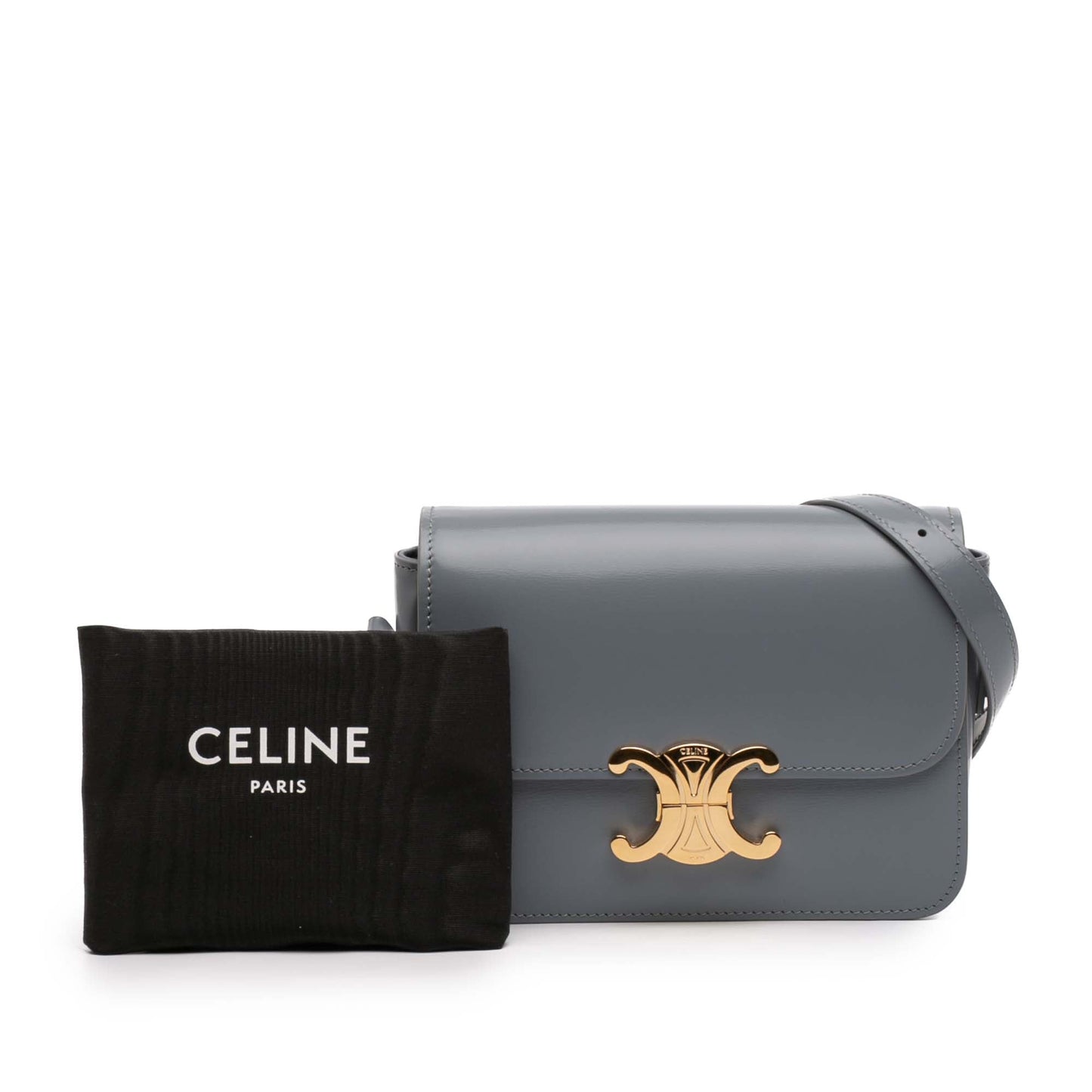 Celine Teen Shiny Calfskin Triomphe Crossbody
