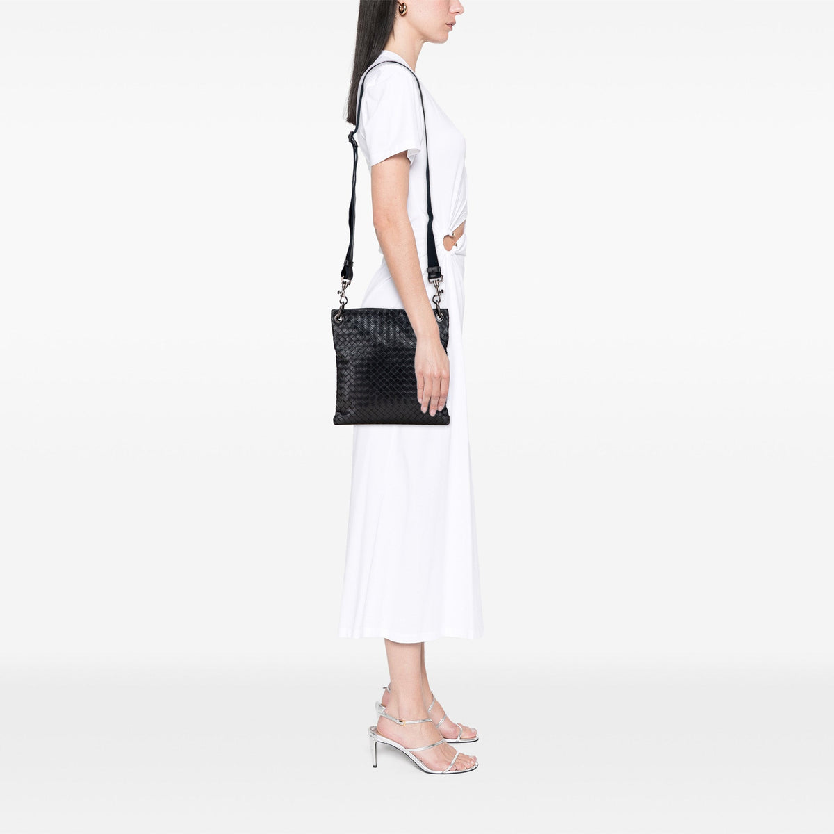 Bottega Veneta Nappa Intrecciato VN Crossbody — Black
