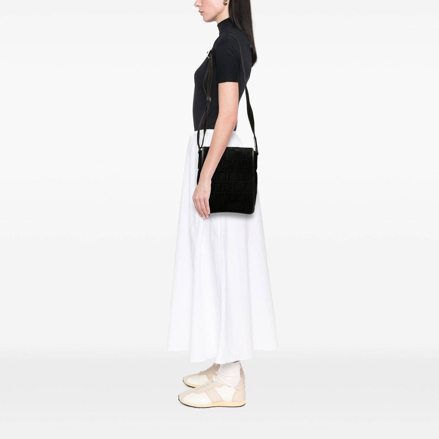 Fendi Zucca Suede Crossbody