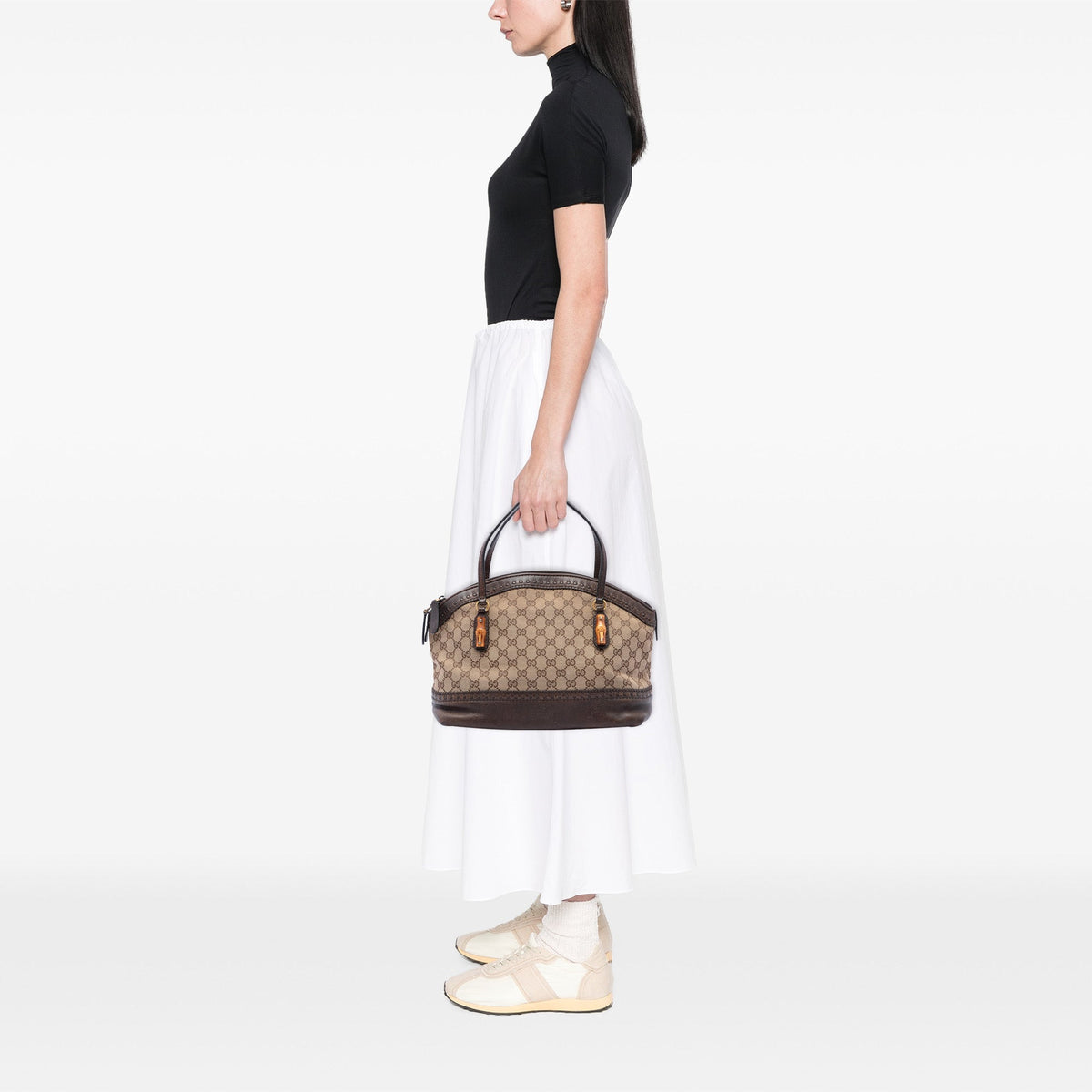 Gucci GG Canvas Laidback Crafty Handbag — Beige