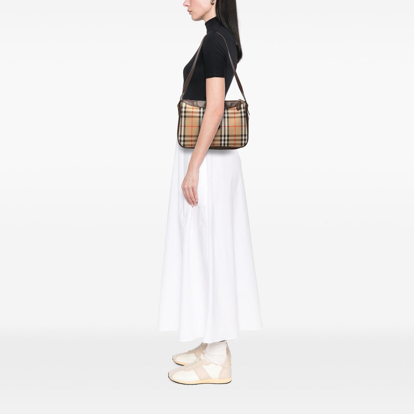 Burberry Haymarket Check Canvas Shoulder Bag
