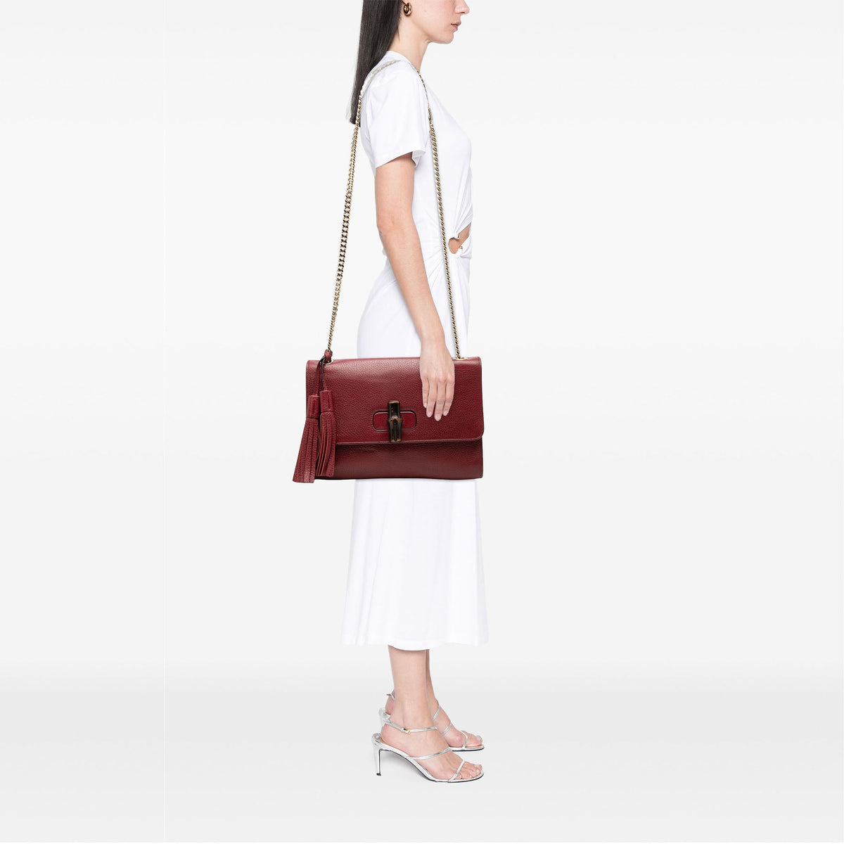 Gucci Medium Calfskin Miss Bamboo Crossbody
