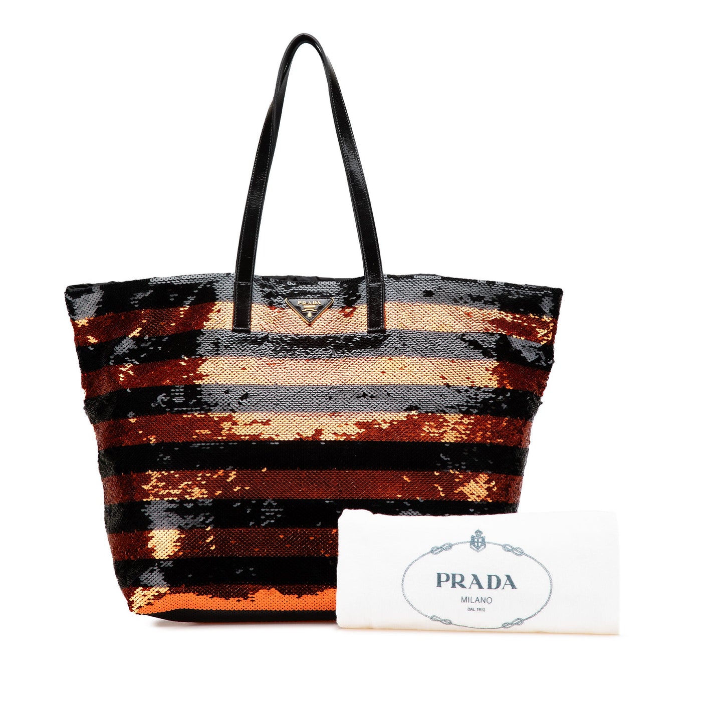 Prada Satin Sequin Stripes Tote