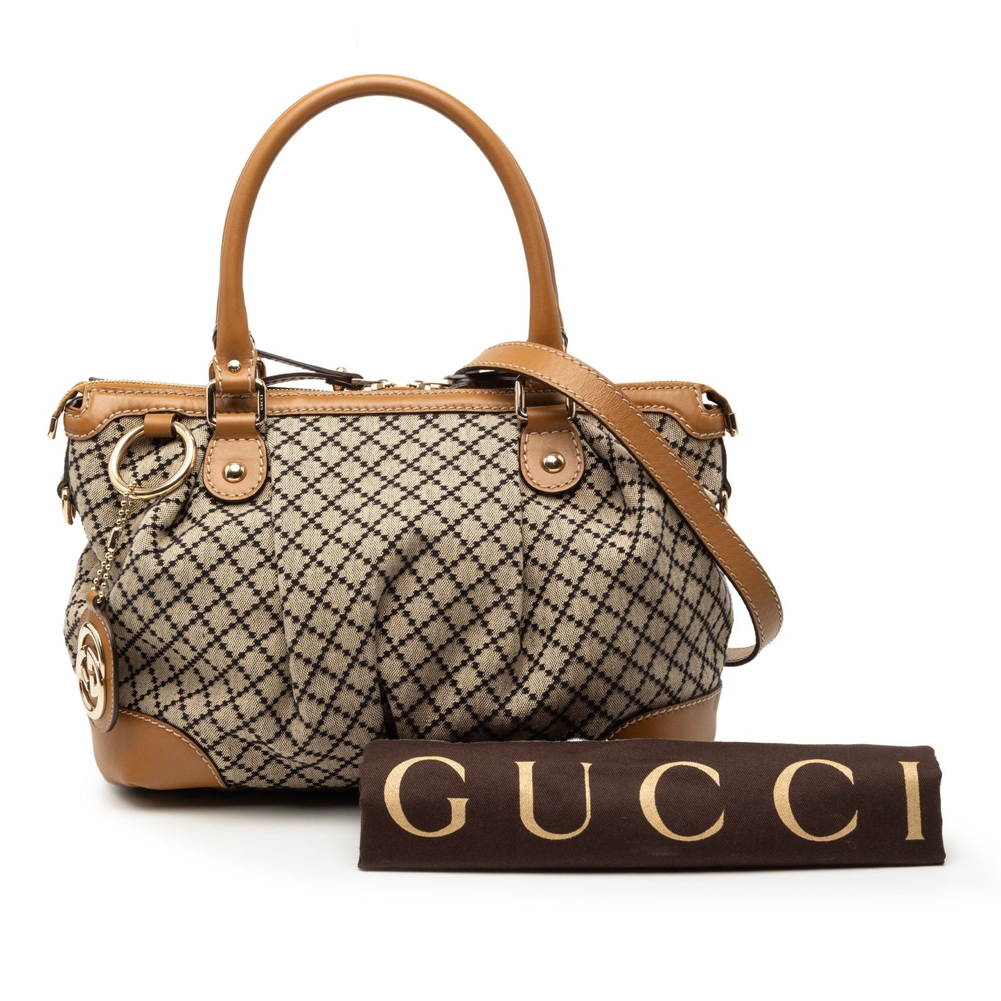 Gucci Diamante Canvas Sukey Satchel