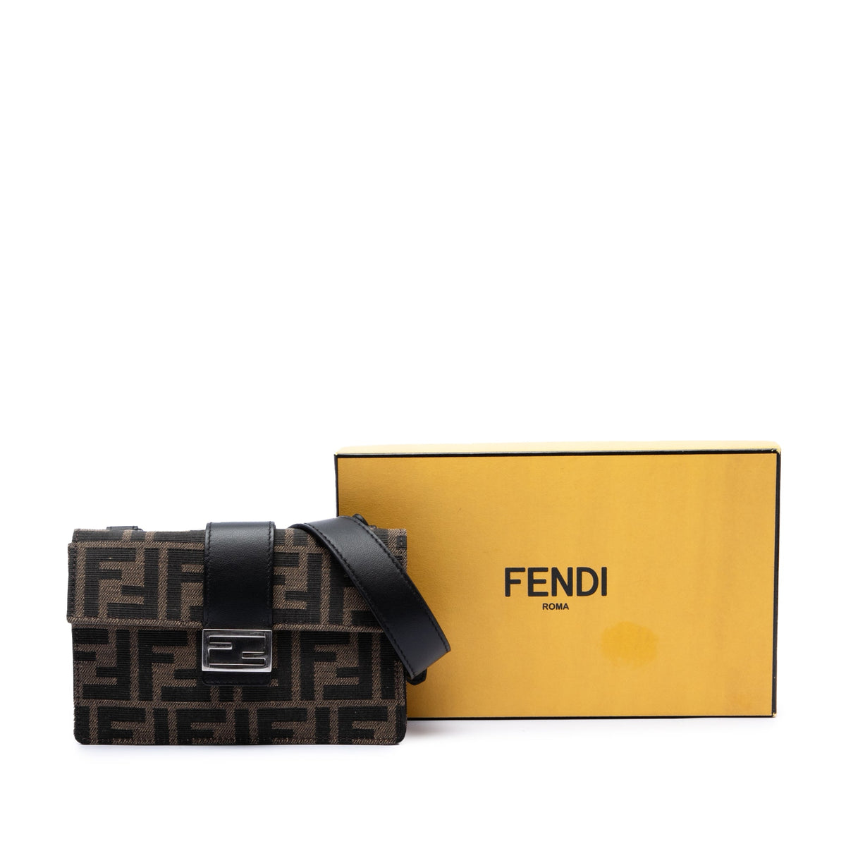Fendi Zucca Canvas Convertible Baguette Pouch