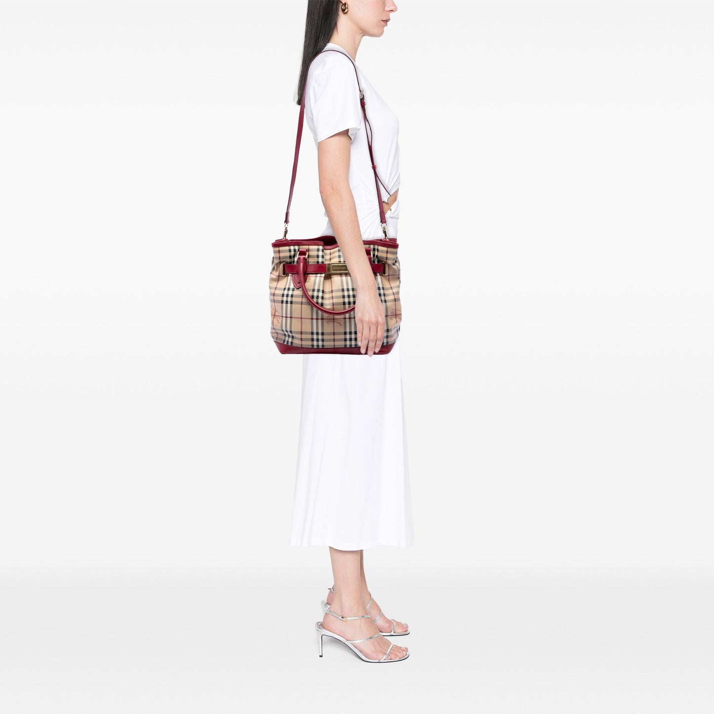 Burberry Haymarket Check Coated Canvas Golderton Satchel