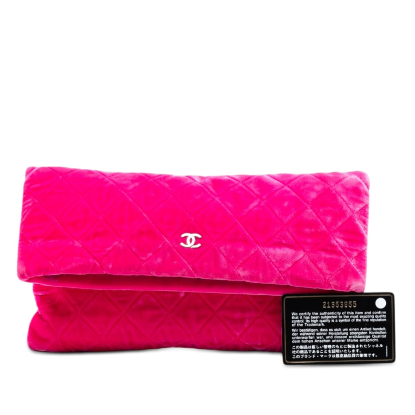 Quilted Velvet CC Beauty Foldover Clutch