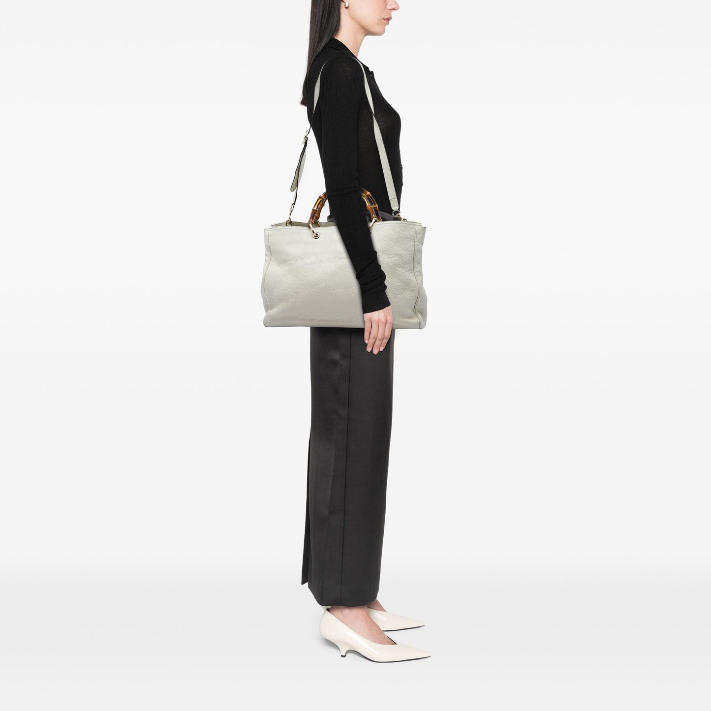 Gucci Large Calfskin Bamboo Shopper Satchel
