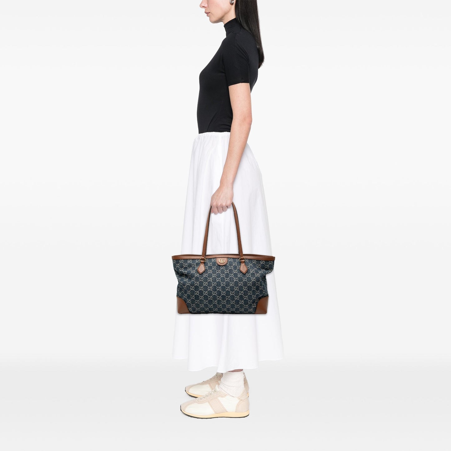 Gucci Medium GG Denim Ophidia Tote