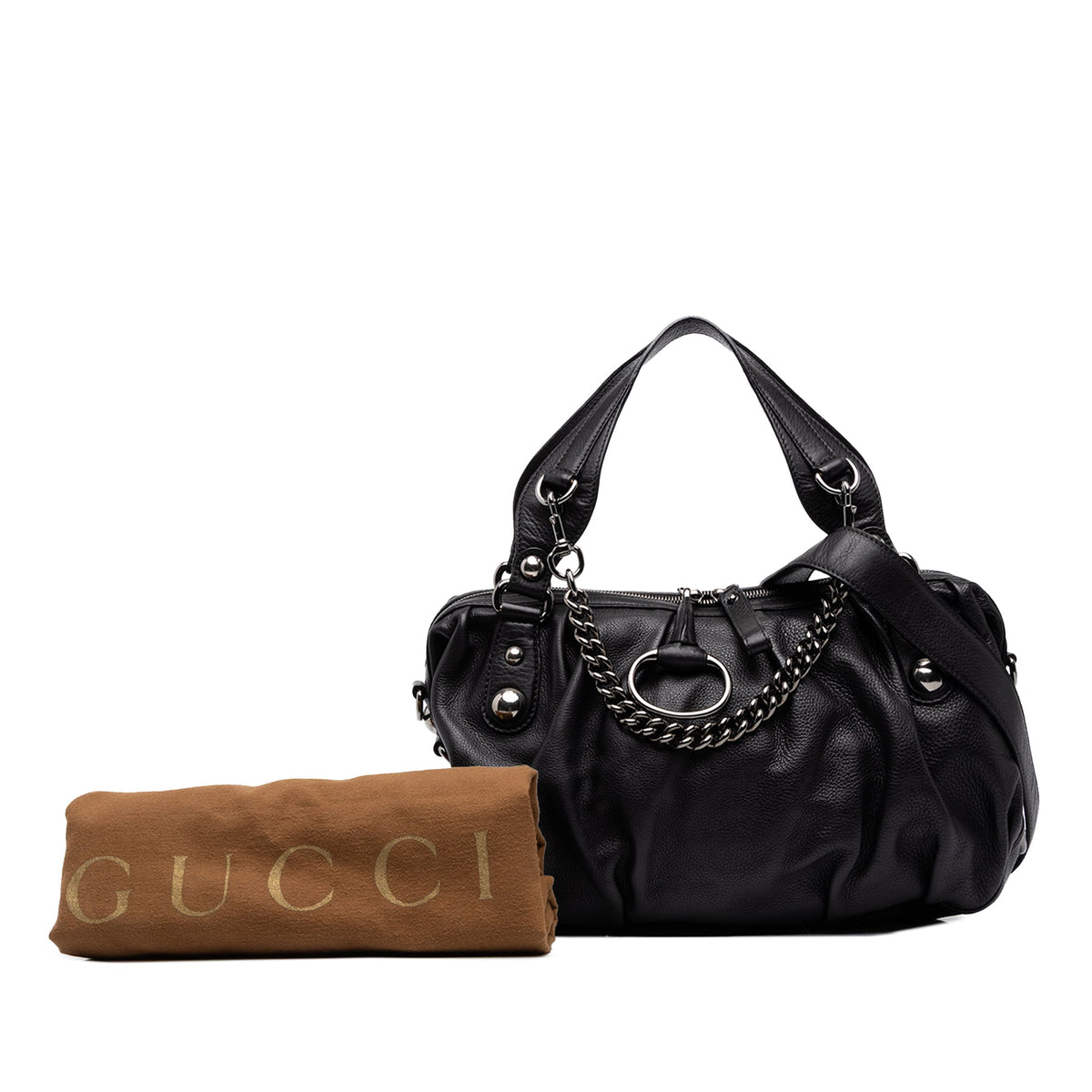 Gucci Calfskin Icon Bit Satchel — Black