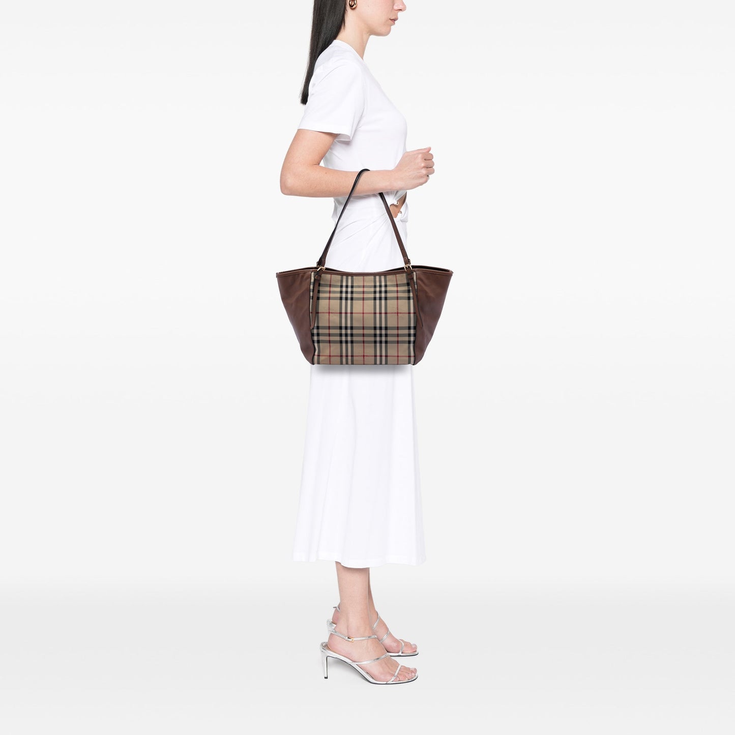 Burberry Small Haymarket Check Canvas and Leather Canterbury Tote